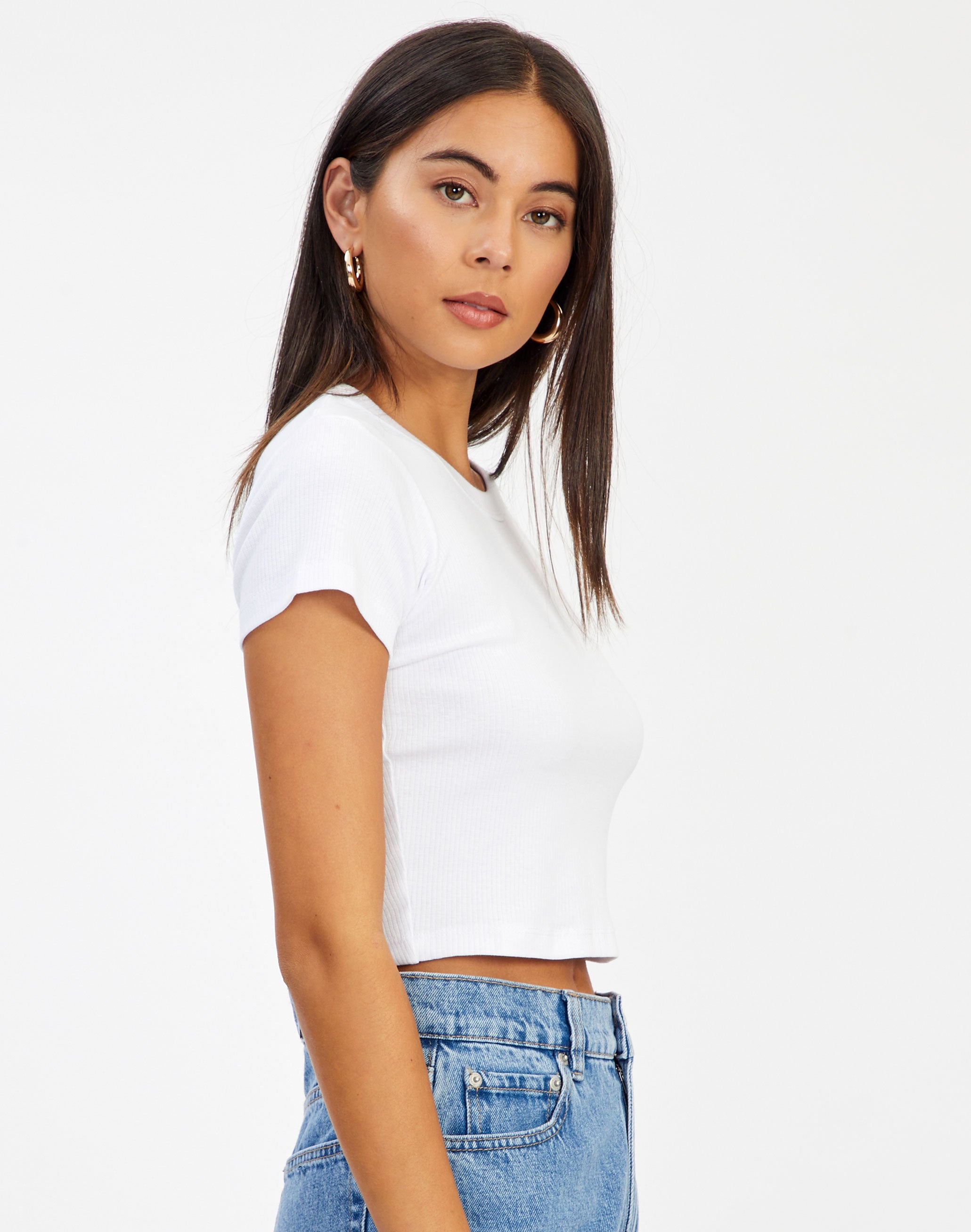 cropped ribbed tee
