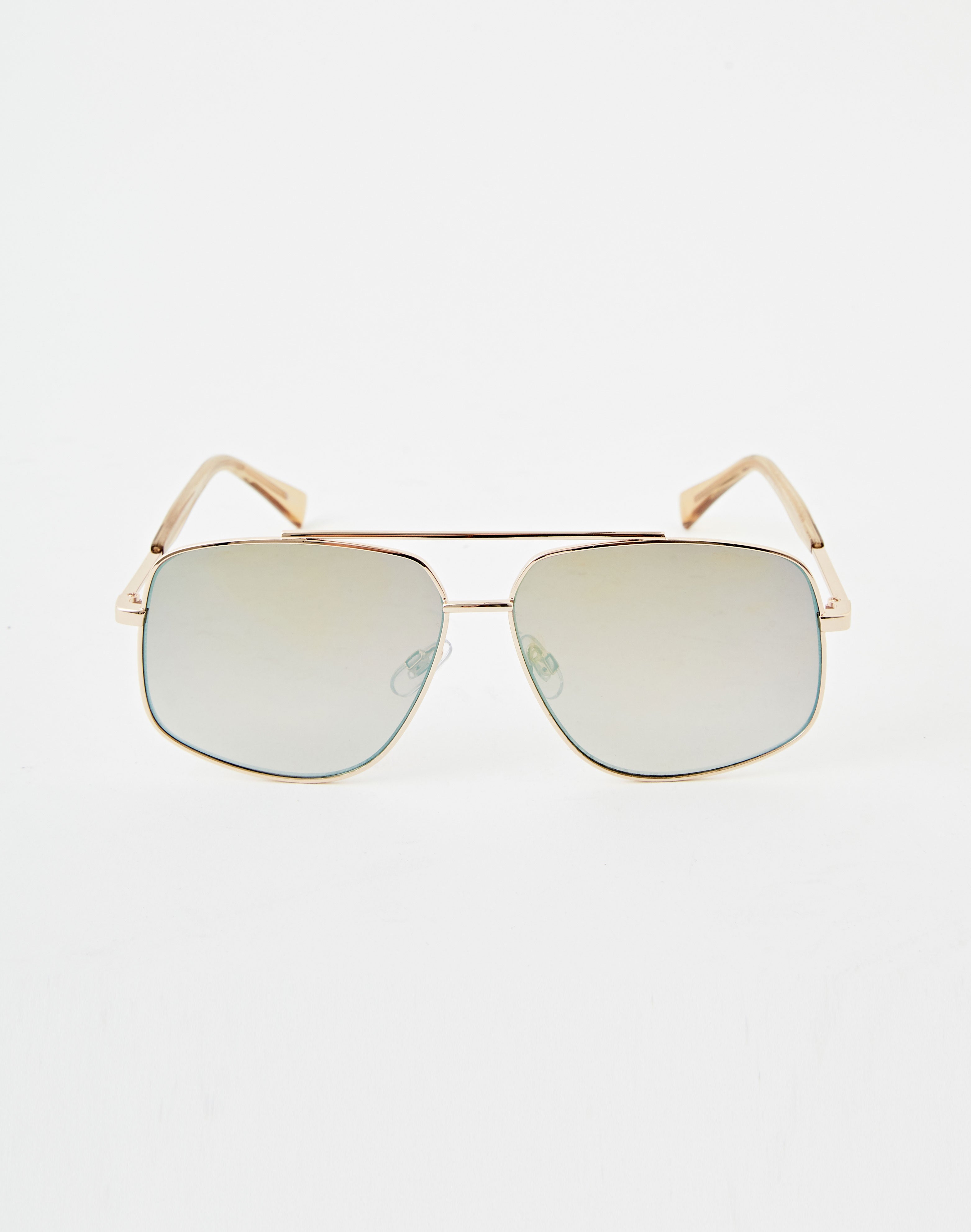 Square aviator sunglasses gold Clearance