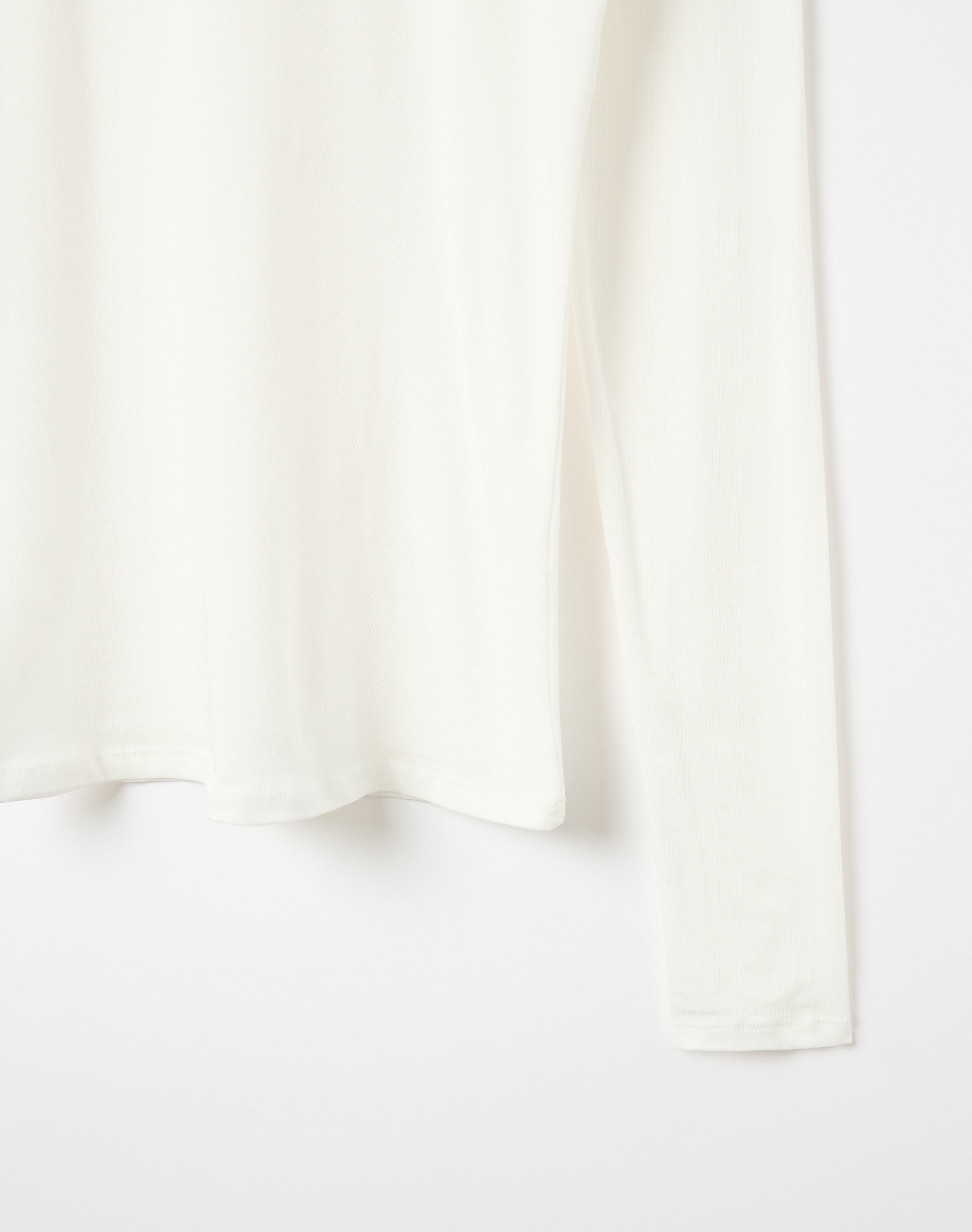 Cotton Sheer Long Sleeve Top in Milk | Glassons US