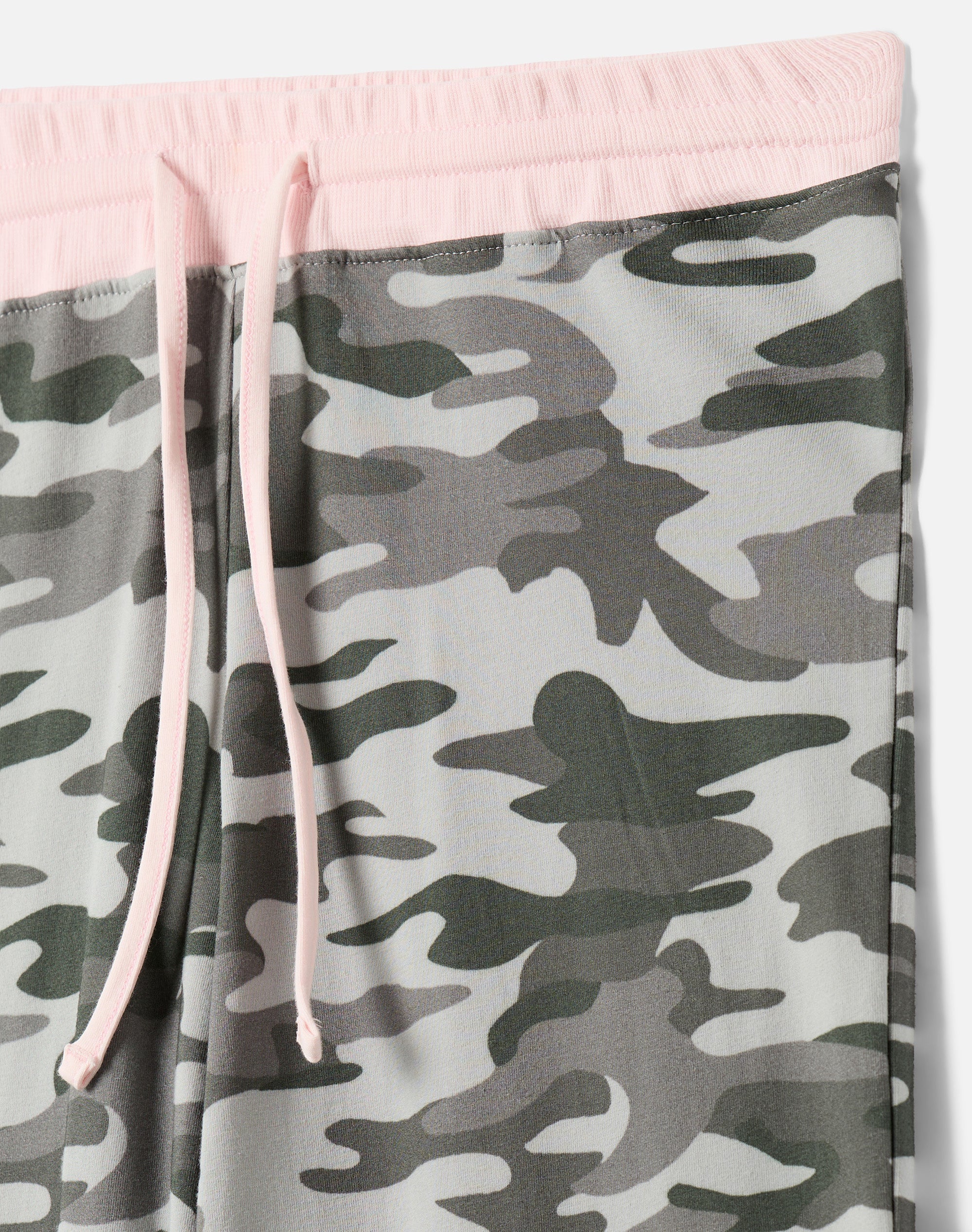 Cotton Relaxed Straight Leg Pants in Camo Digi Grey X Cosmo Kiss