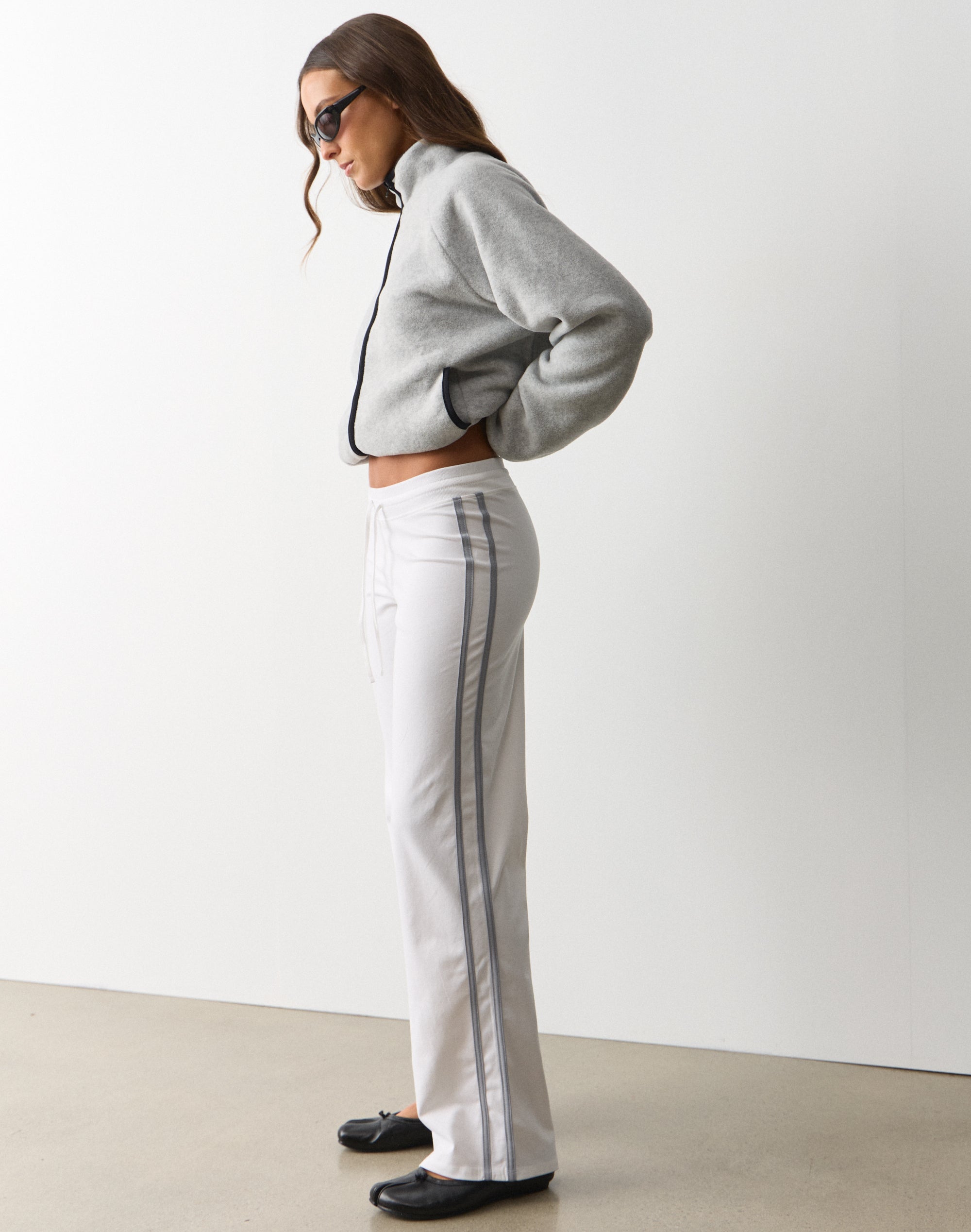Cotton Relaxed Straight Leg Pant in Milk X Cool Drift | Glassons US