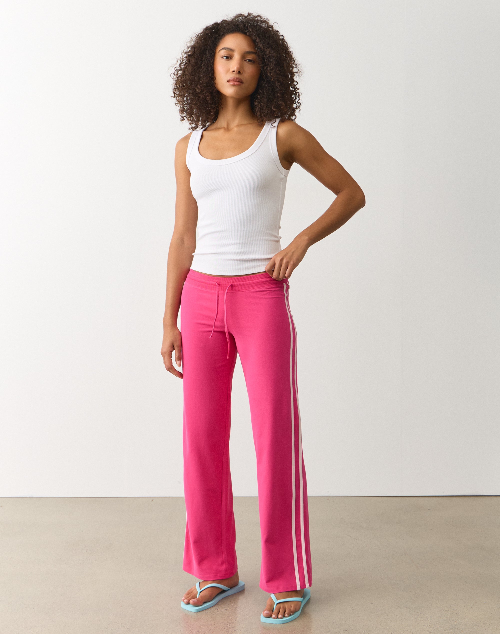 Cotton Relaxed Straight Leg Pants in Pink Paradise X Cosmo