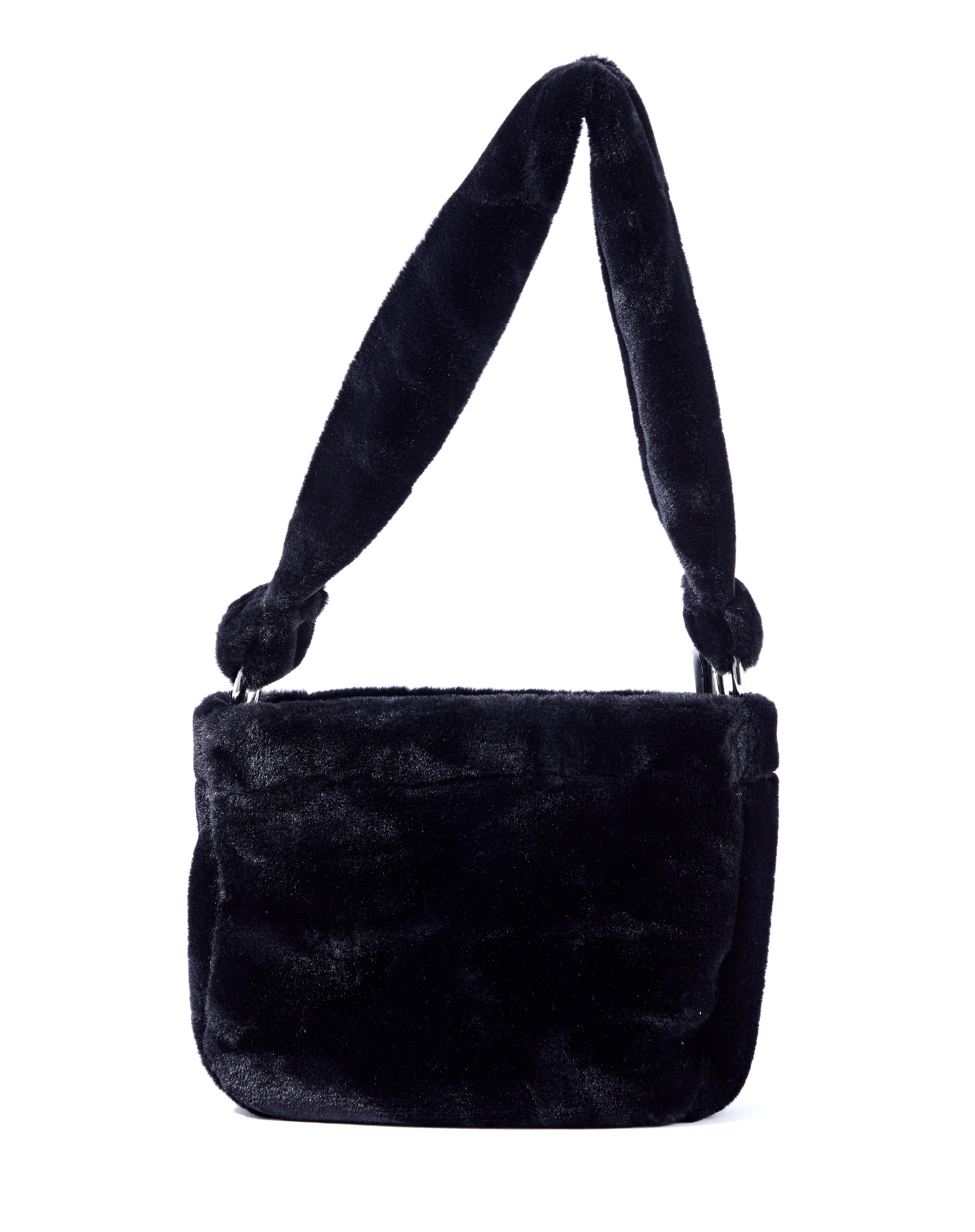 black fur shoulder bag