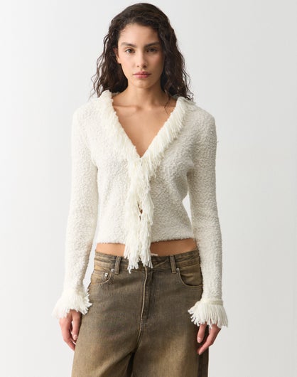 Fringe Knit Cardigan