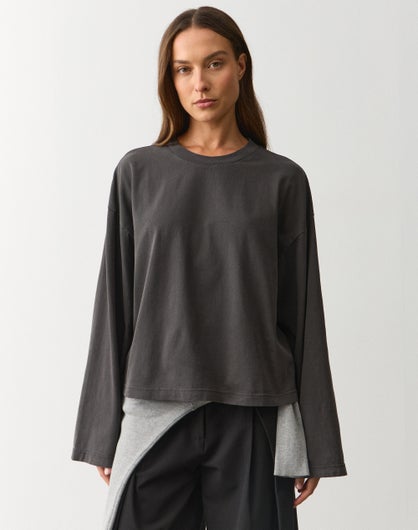 Cotton Boxy Long Sleeve Top