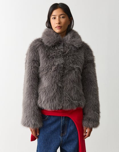 Faux Fur Collared Jacket