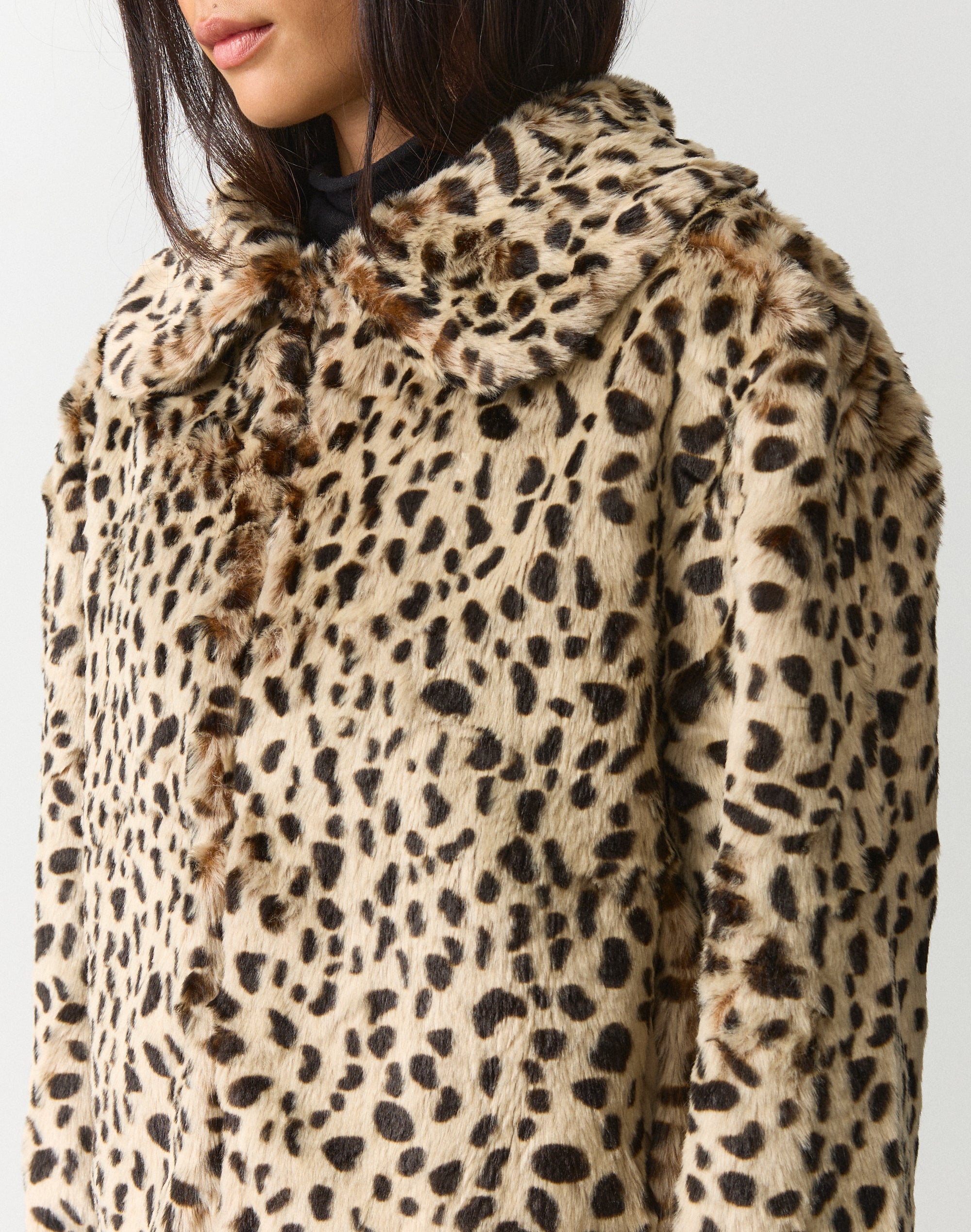 Faux Fur Collared Jacket in Leopard | Glassons AU