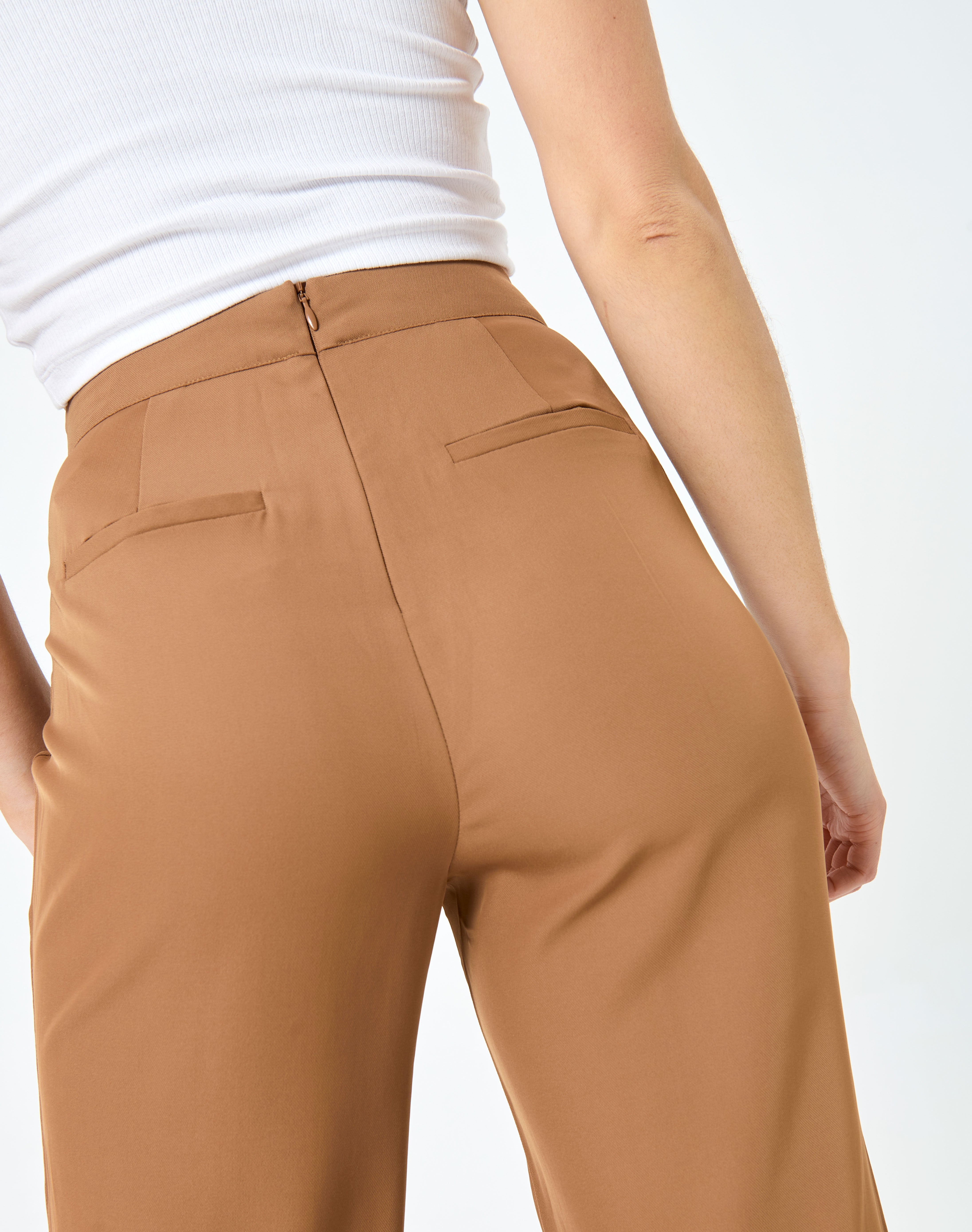 Split Side Flare Pant in Brown | Glassons