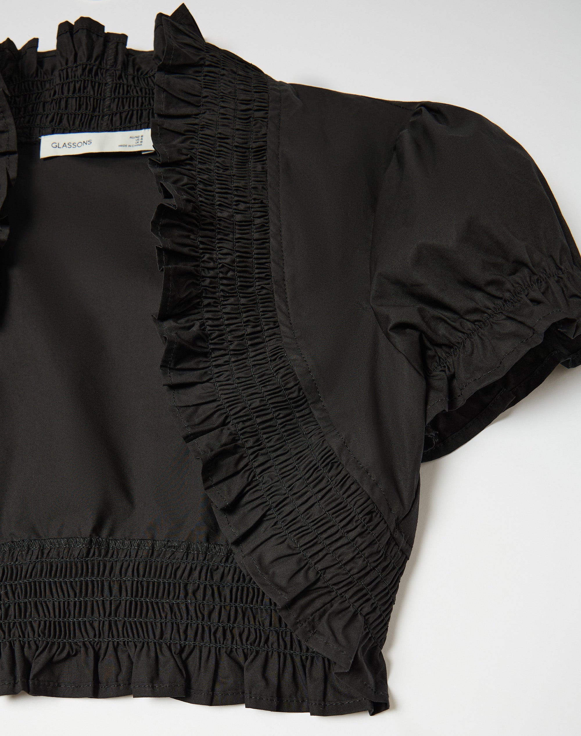 Ruffle Bolero Blouse in Black | Glassons US