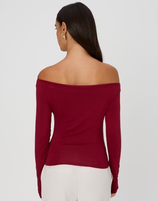 Plus Off The Shoulder Ruched Flare Sleeve Top