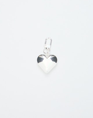 Metallic Heart Keyring in Silver