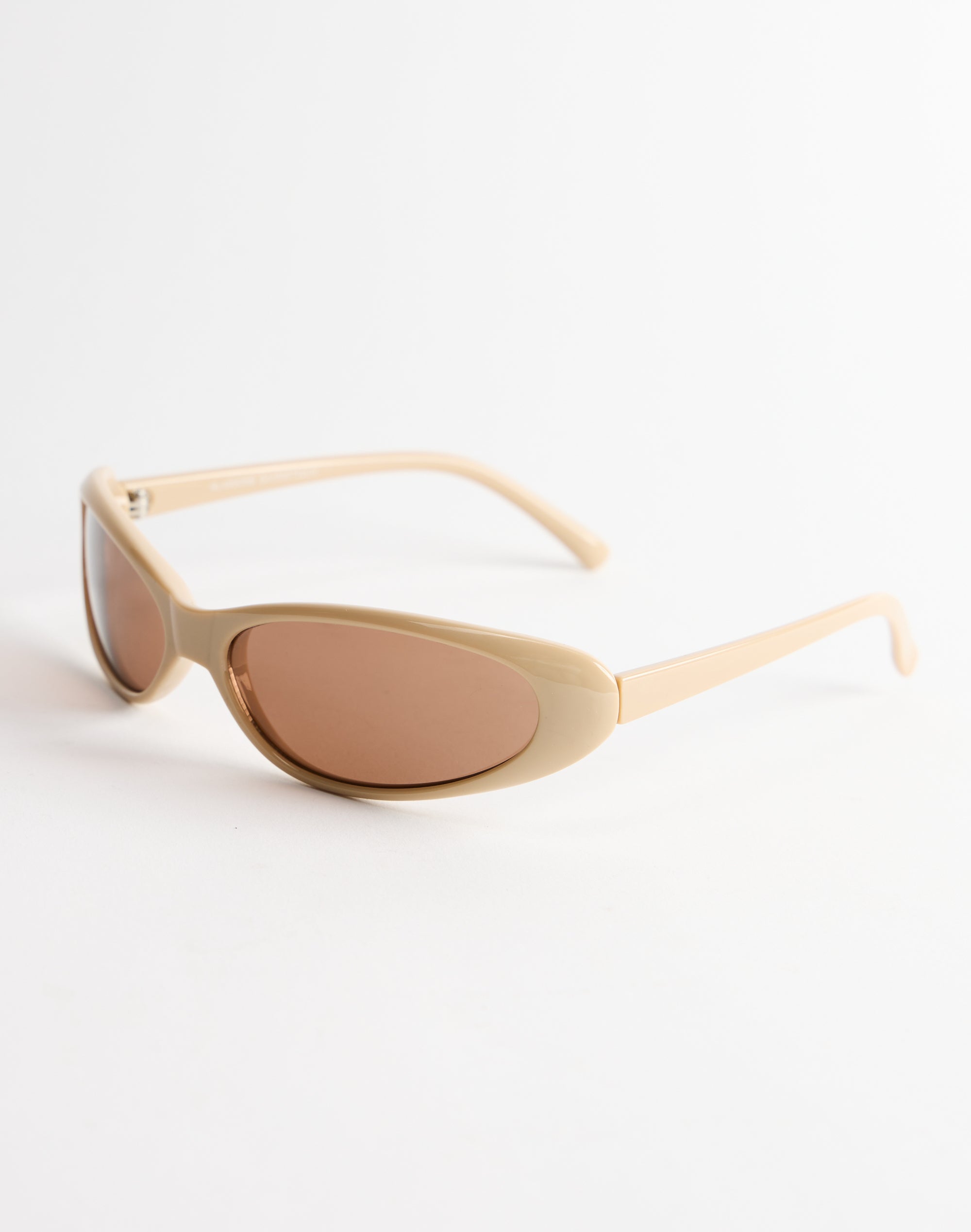 Oval Frame Sunglasses in Latte X Brown | Glassons US