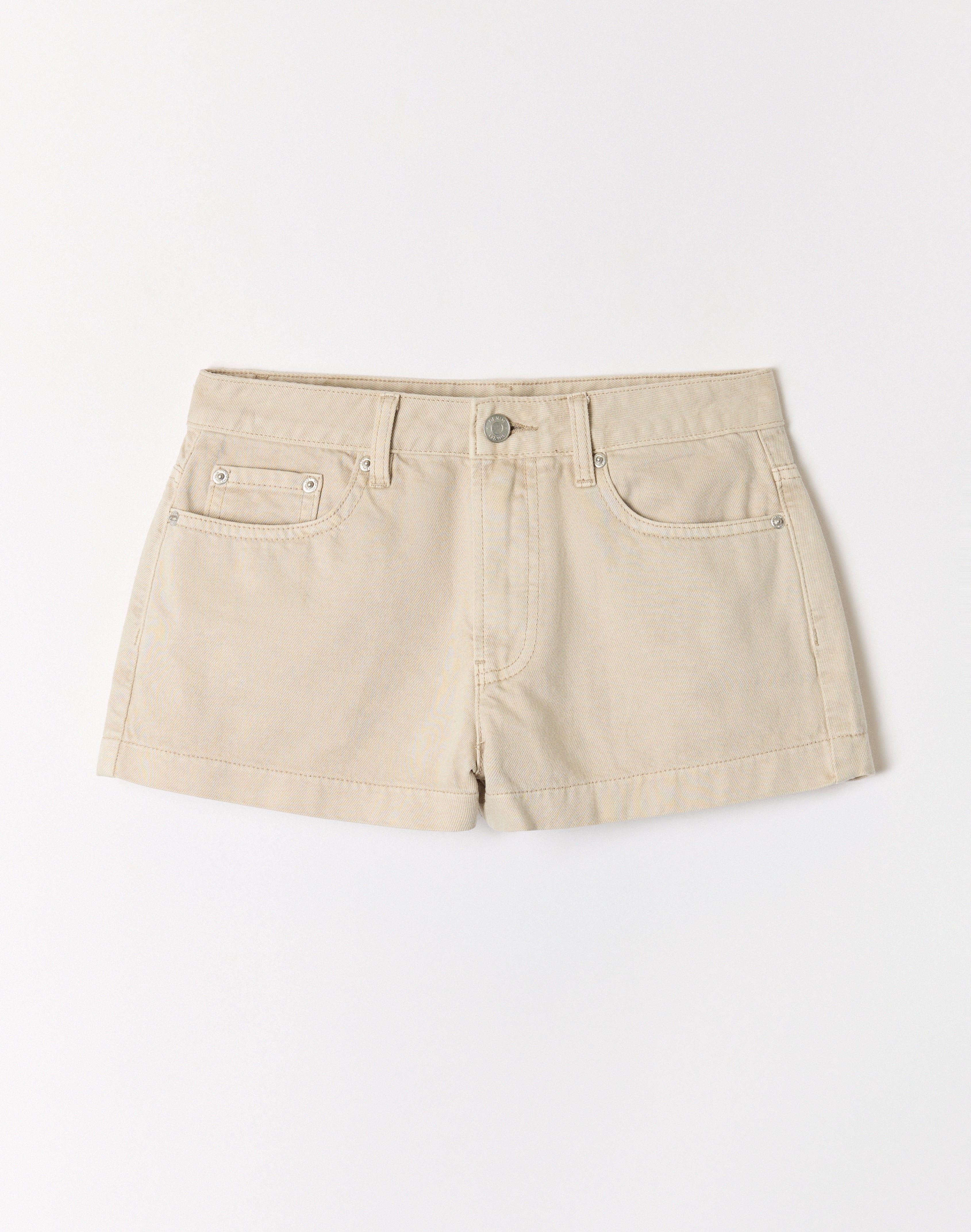 Mid Rise Denim Mini Short in Beach Sand | Glassons AU