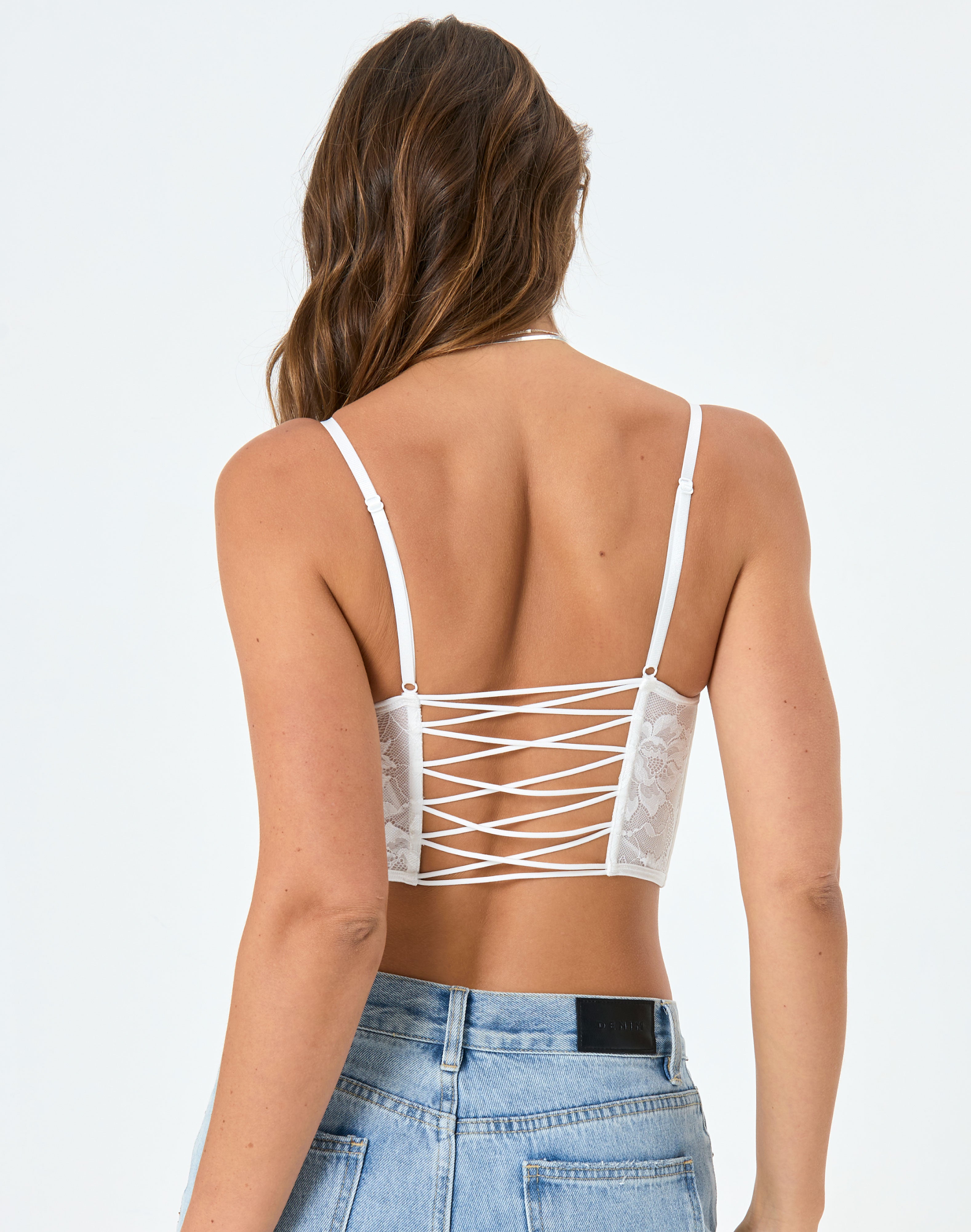 Lace Garter Corset Top in White | Glassons