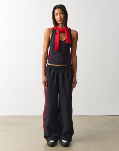 Woven Stripe Straight Leg Jogger