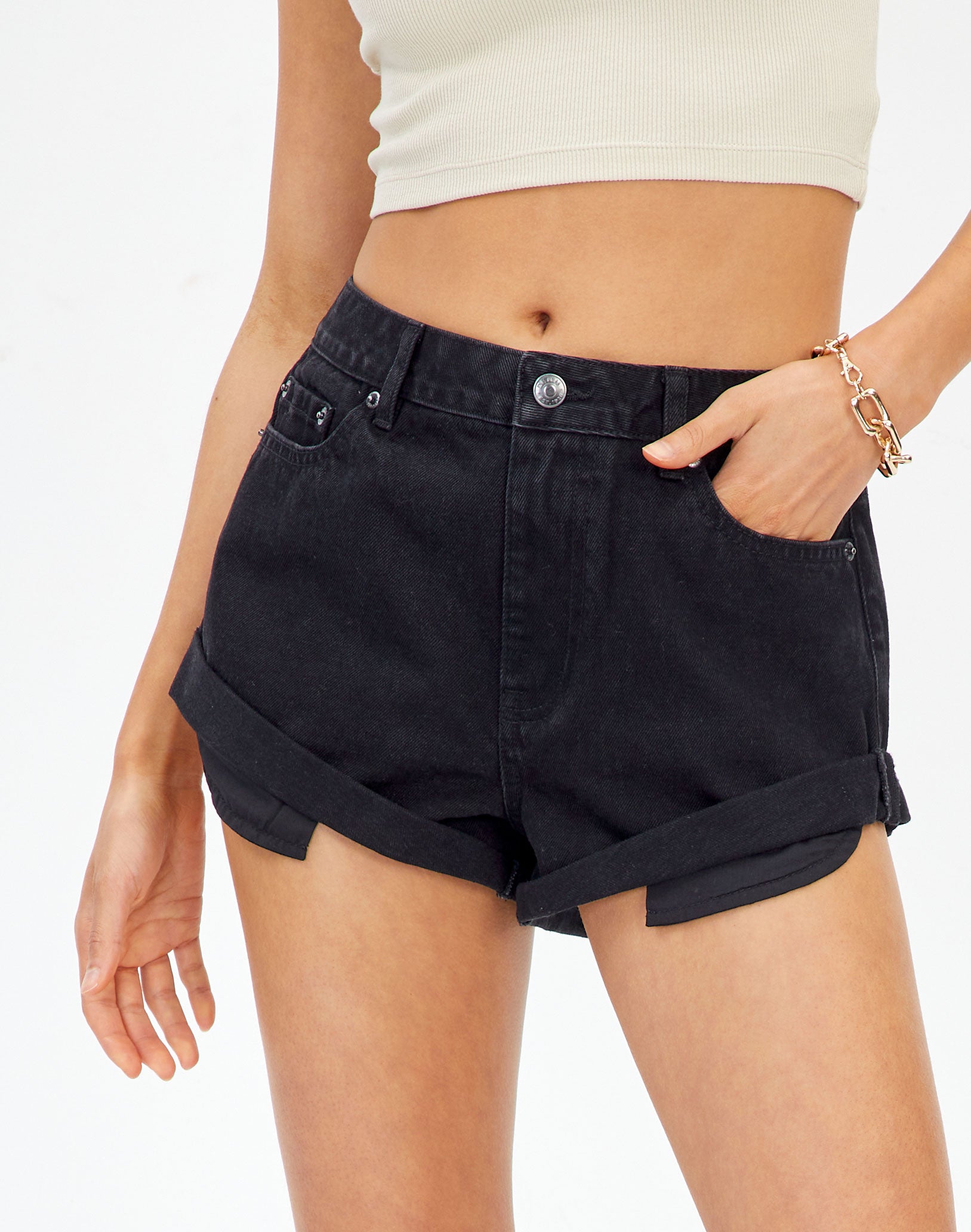 Cheeky Denim Short in Black | Glassons