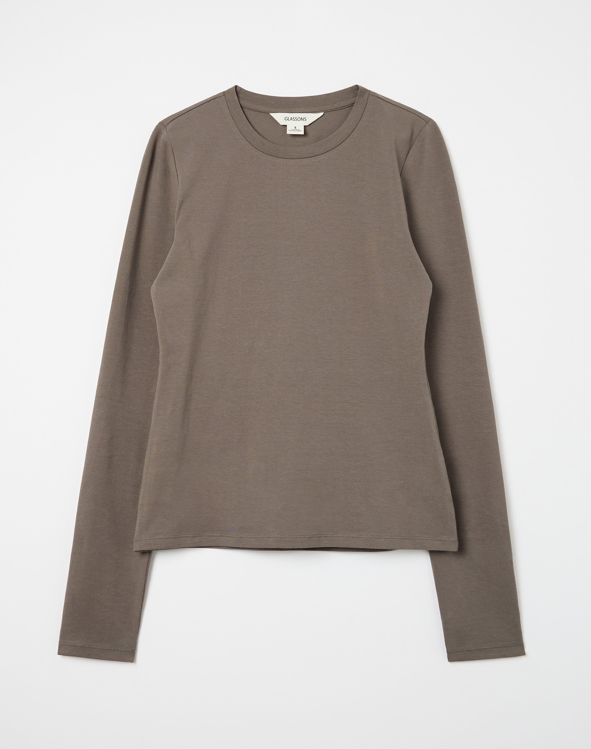 Organic Cotton Long Sleeve Top in Charcoal Charm | Glassons US