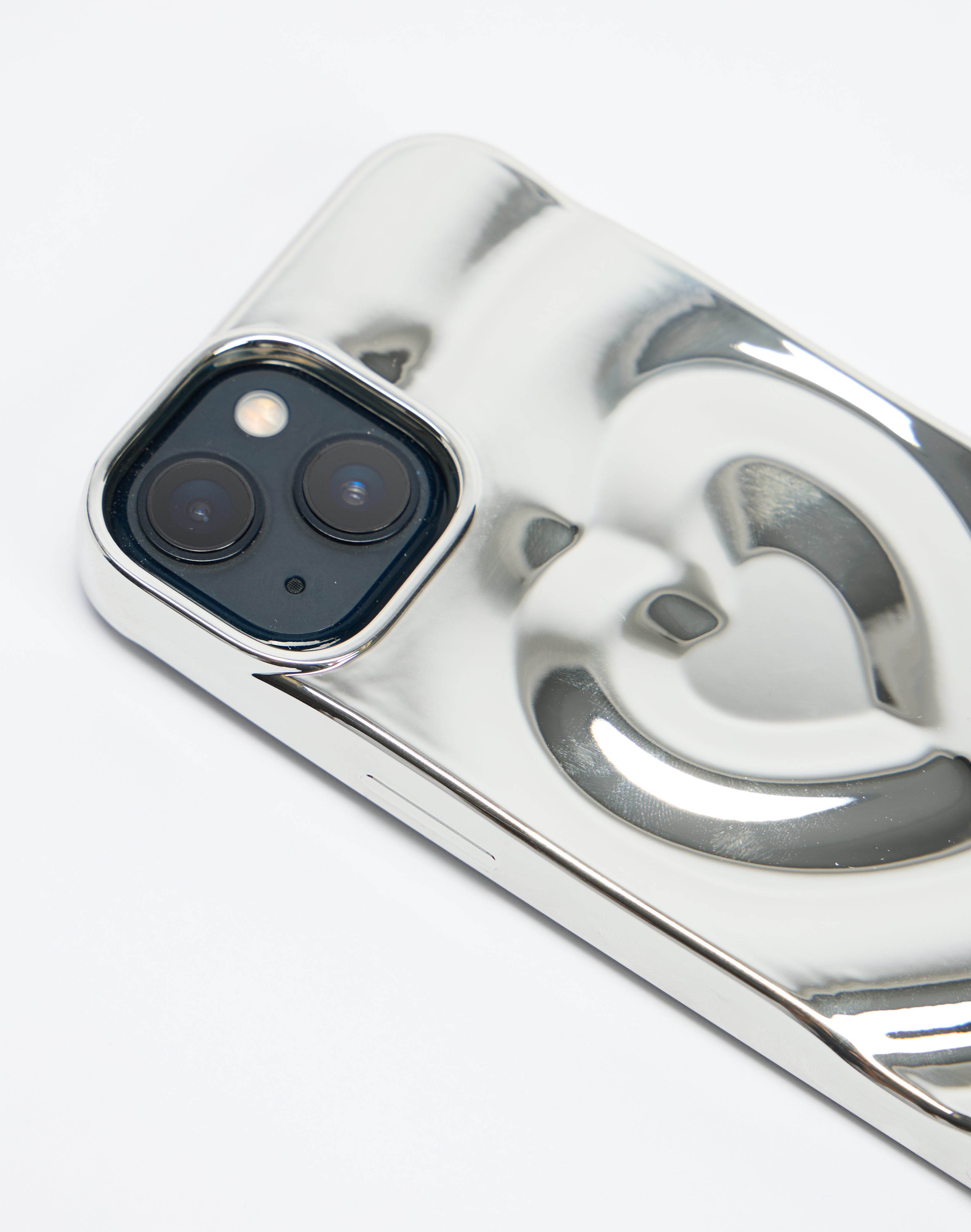 Metallic Heart Iphone Case in Silver X Ripple Heart Glassons AU
