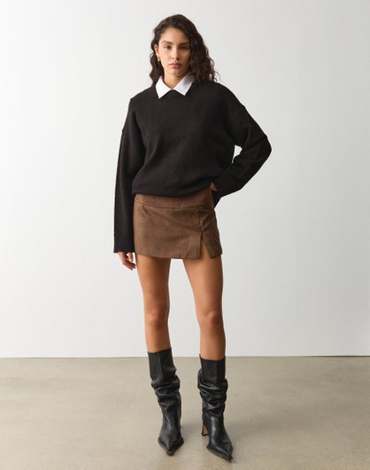 Faux Suede Mini Skirt
