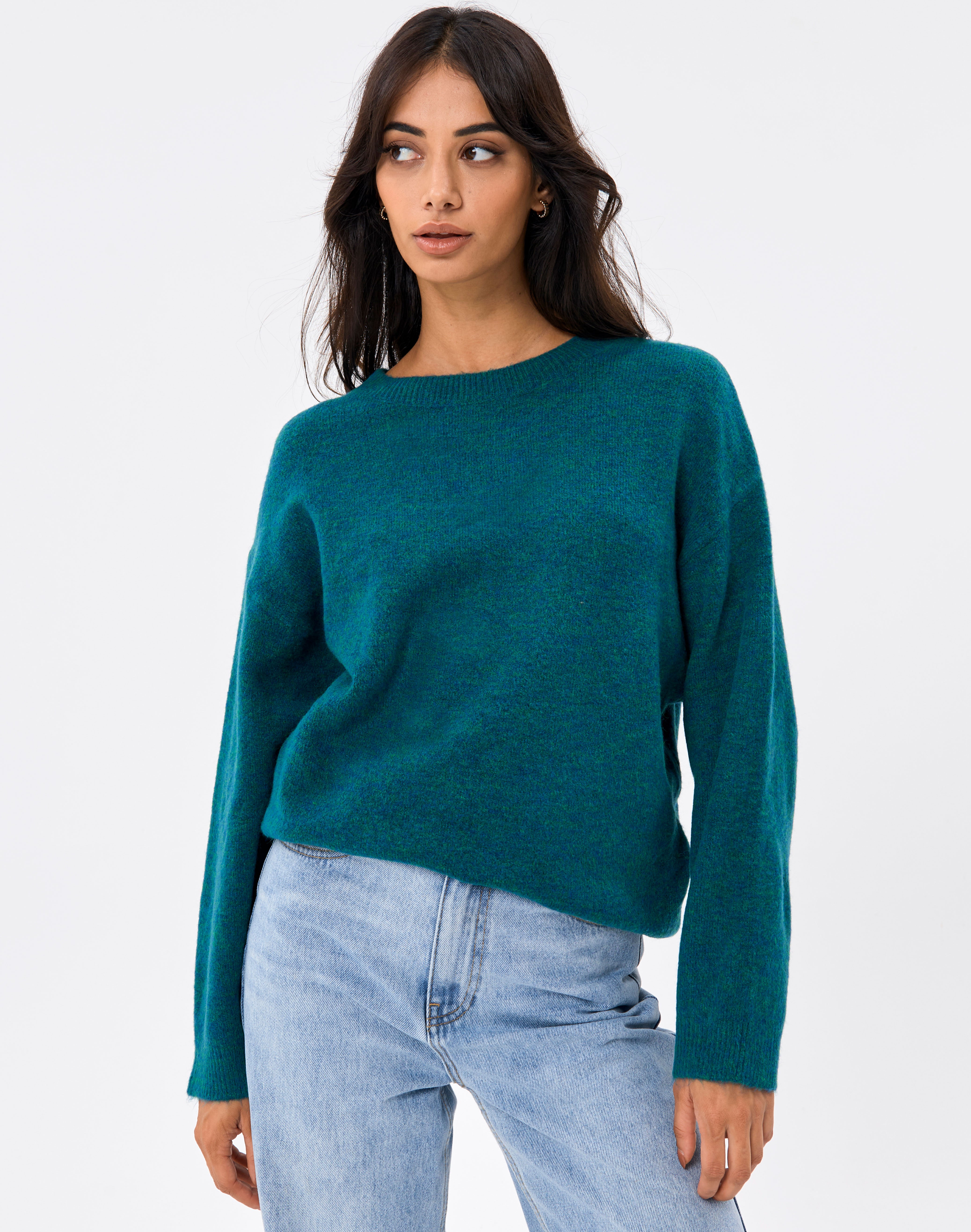 Oversized Knit Jumper in Green | Glassons