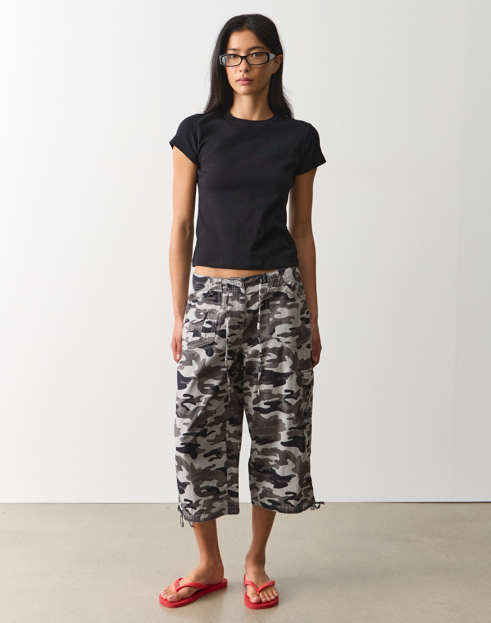 Cotton Cargo Capri Pant