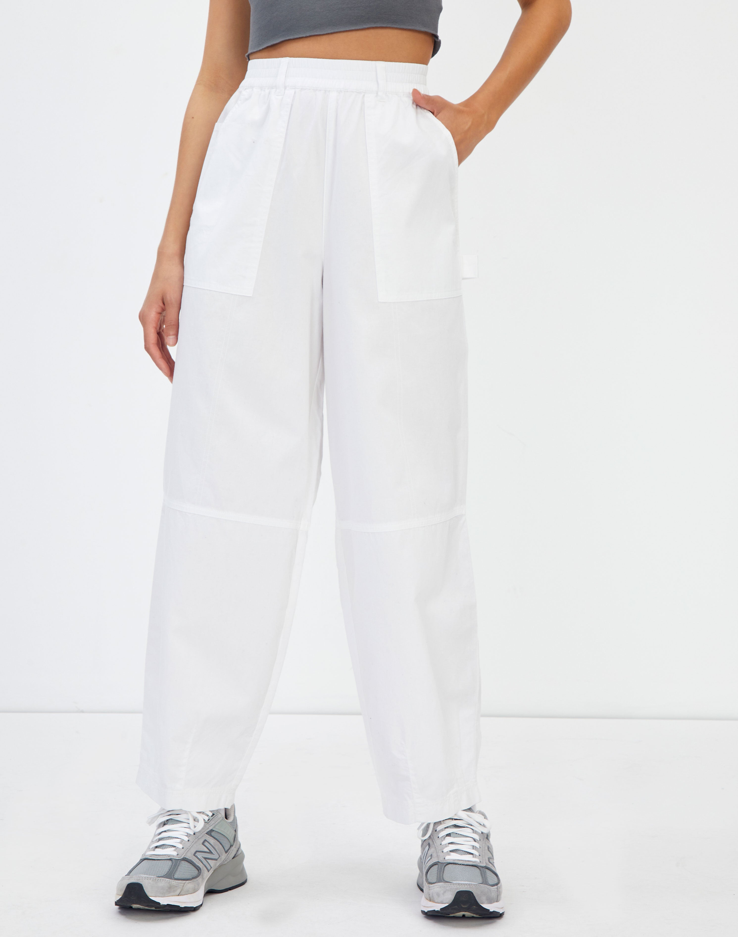 Wide Leg Cargo Pant in White | Glassons