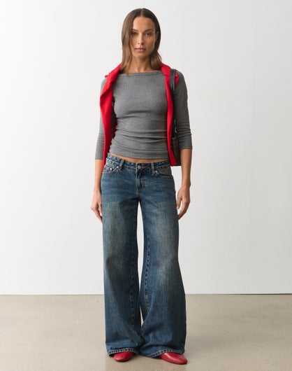 Ultra Low Rise Wide Leg Jean