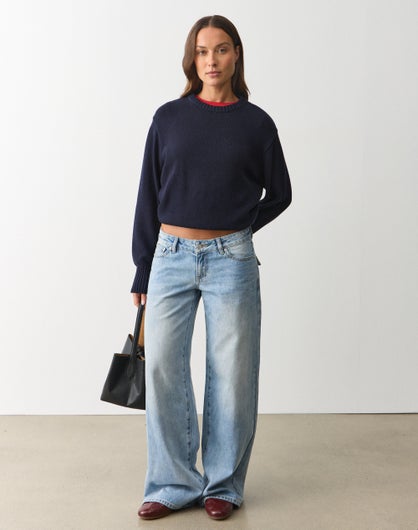 Ultra Low Rise Wide Leg Jean