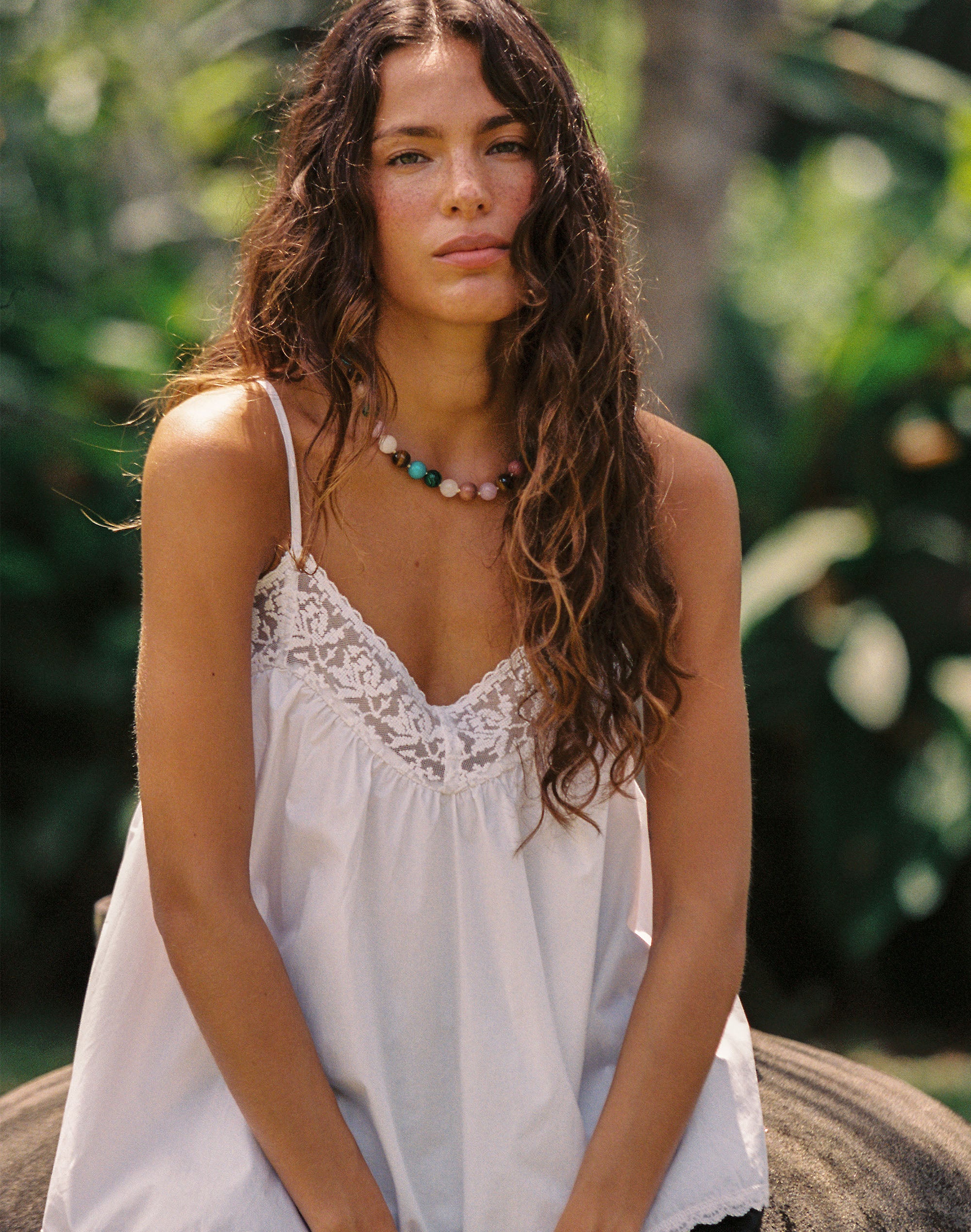 Poplin Lace Trim Cami in White | Glassons AU
