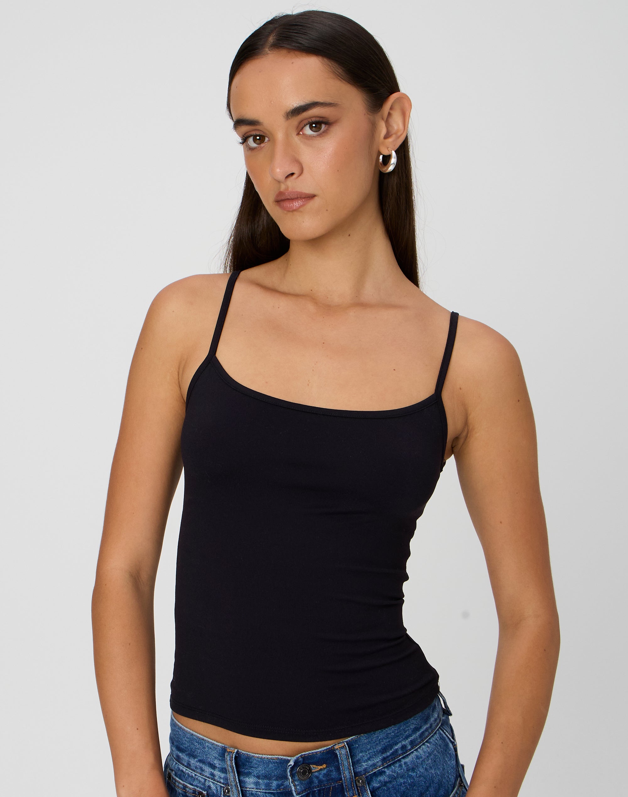 Supersoft Thin Strap Tank in Black