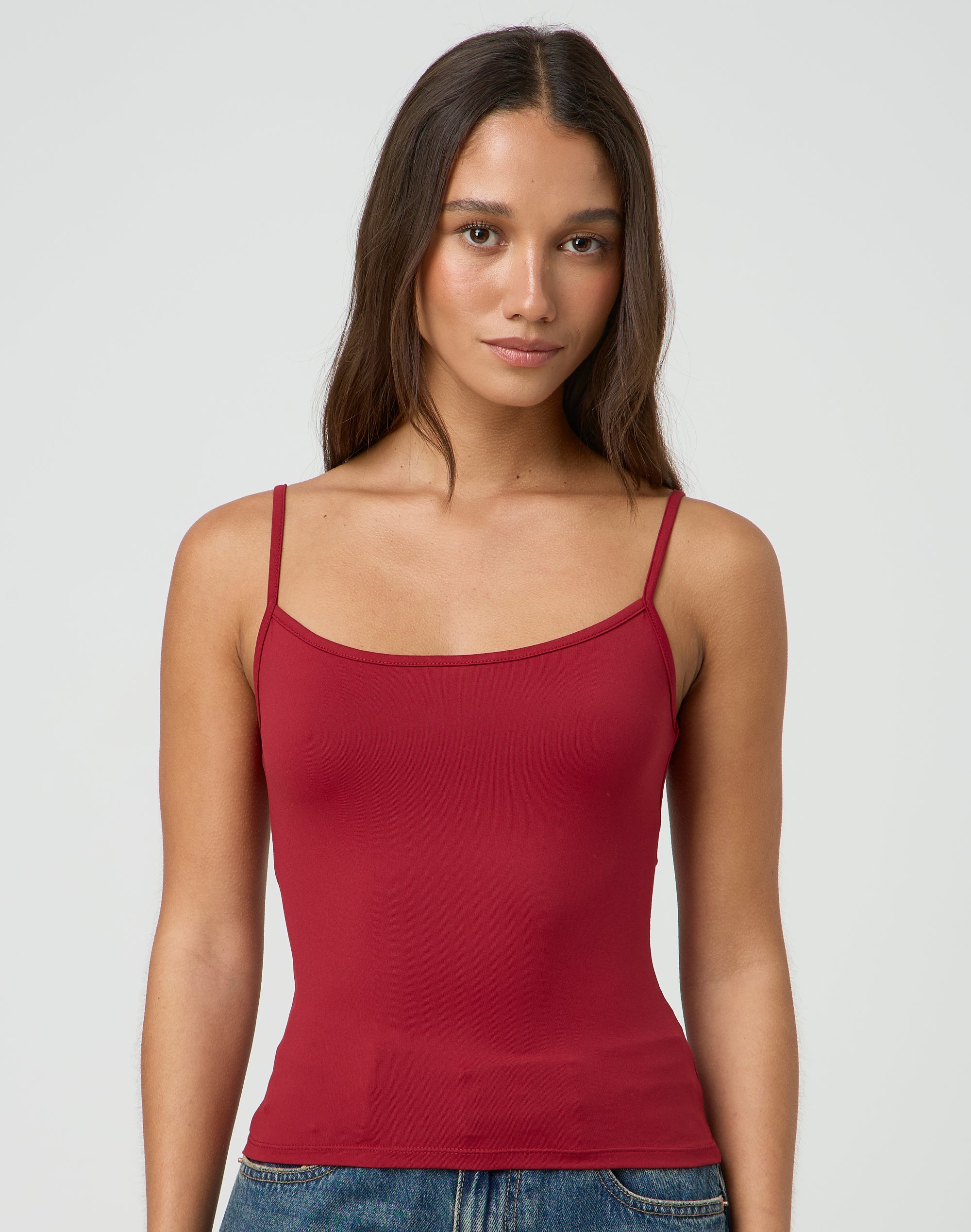 Supersoft Thin Strap Tank in Cherry Wag