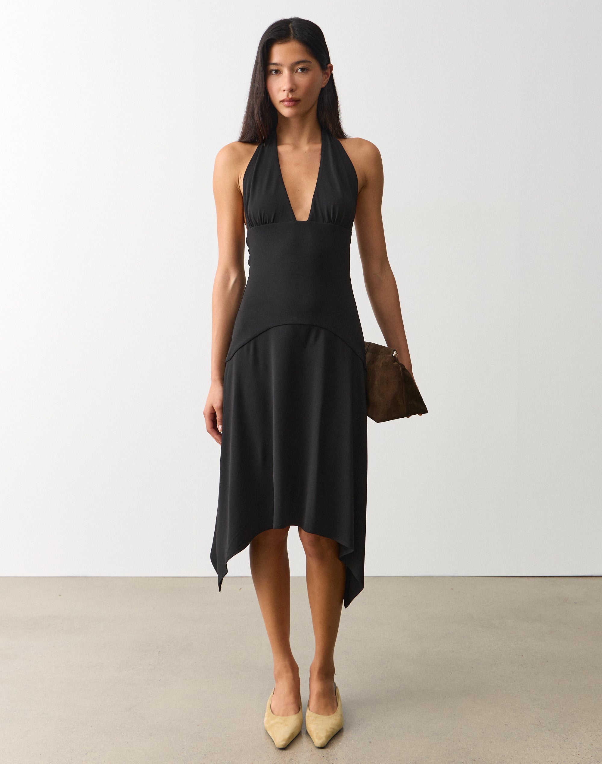 glassons black midi dress Glassons