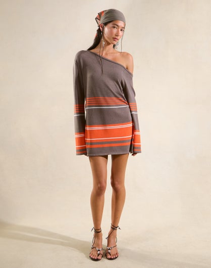 Off Shoulder Knit Mini Dress