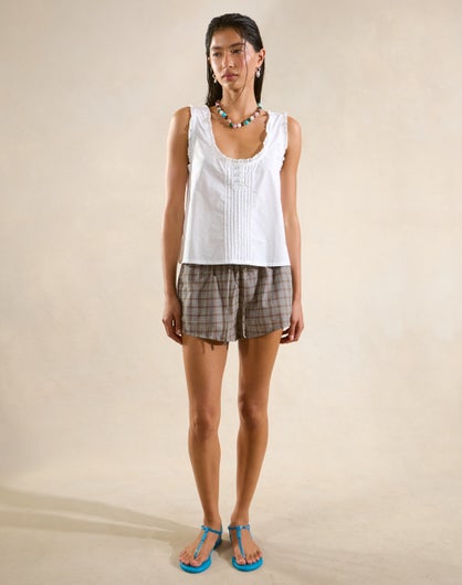 100% Cotton Tie Waist Mini Short