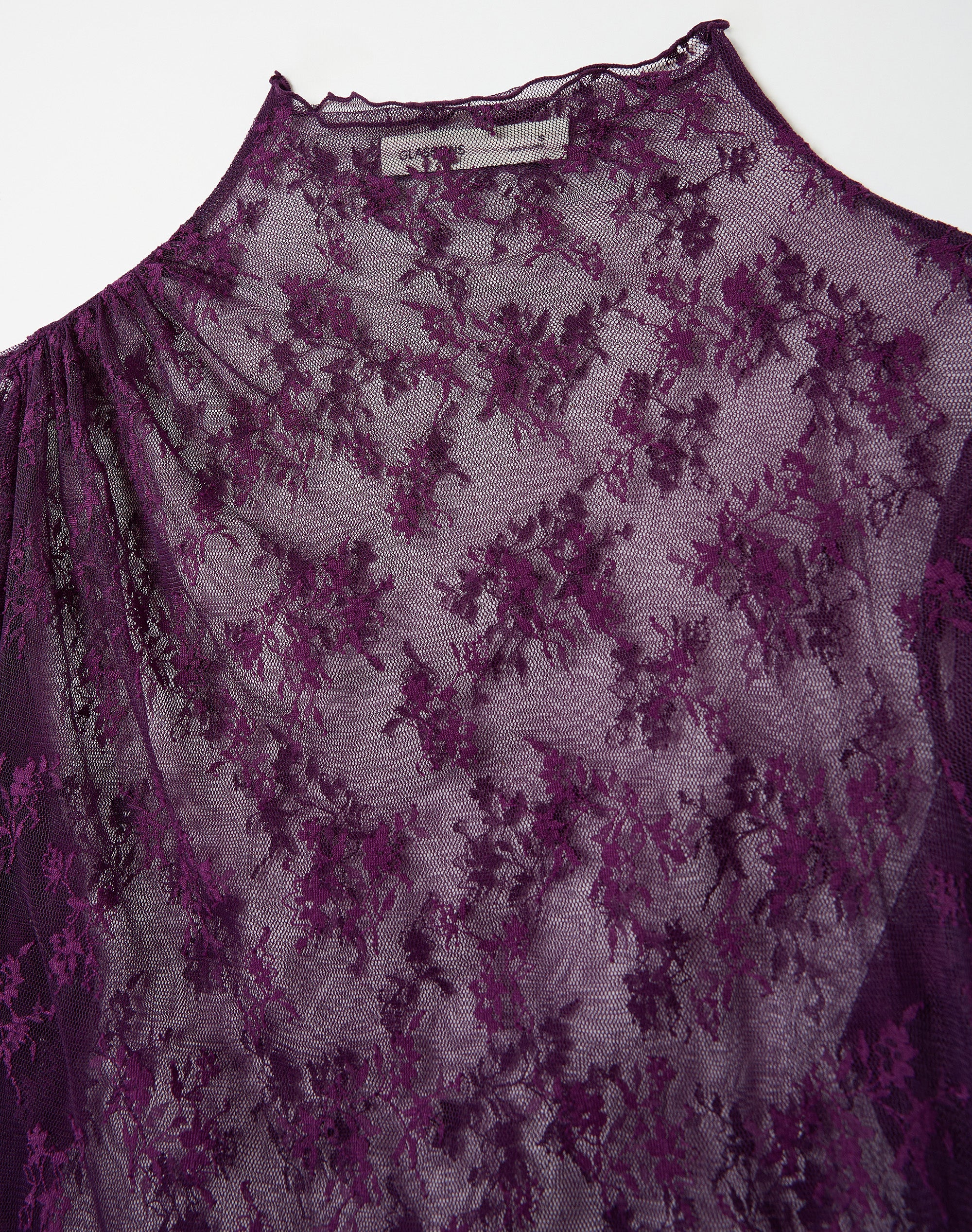 Sheer Lace Long Sleeve Top in Empress Purple | Glassons US