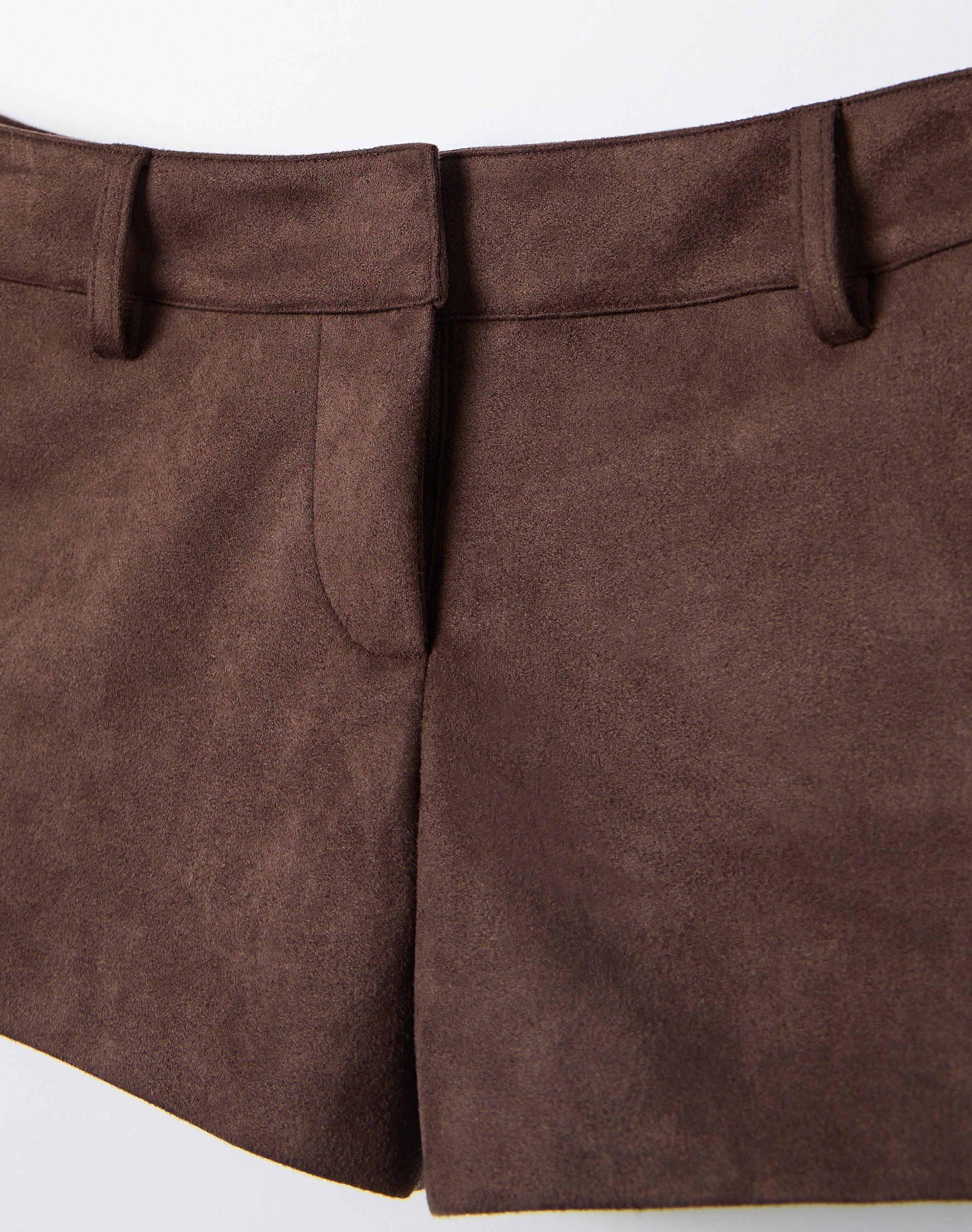 Faux Suede Tailored Shorts in Fudge Fantasy | Glassons US