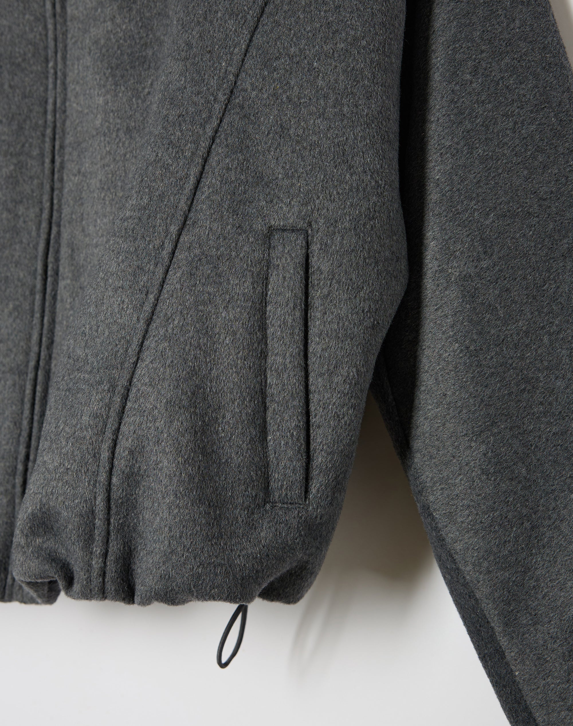 Wool Blend Collared Jacket in Dark Grey Marle | Glassons US