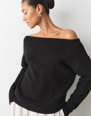 glassons one shoulder knit sweater dress Lene One Shoulder Knitted Mini Dress in White White / M