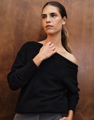 open lace back dress Astr The Label | One Shoulder Midi Sweater Dress in Charcoal