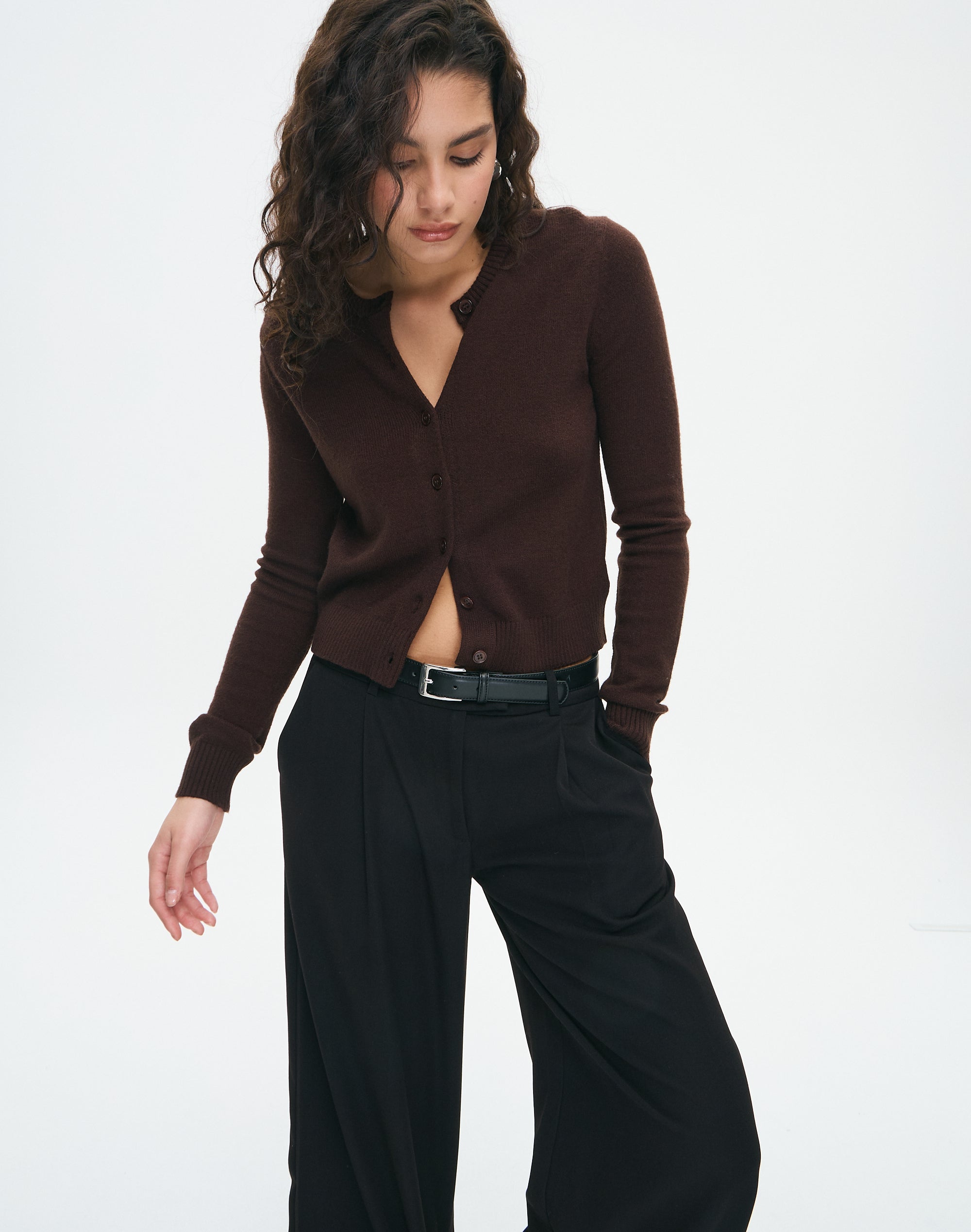 【quui】marble knit cardigan ブラック quūi