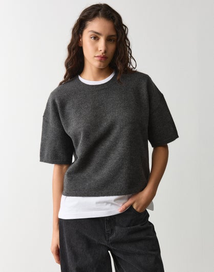 Boxy Knit T-Shirt