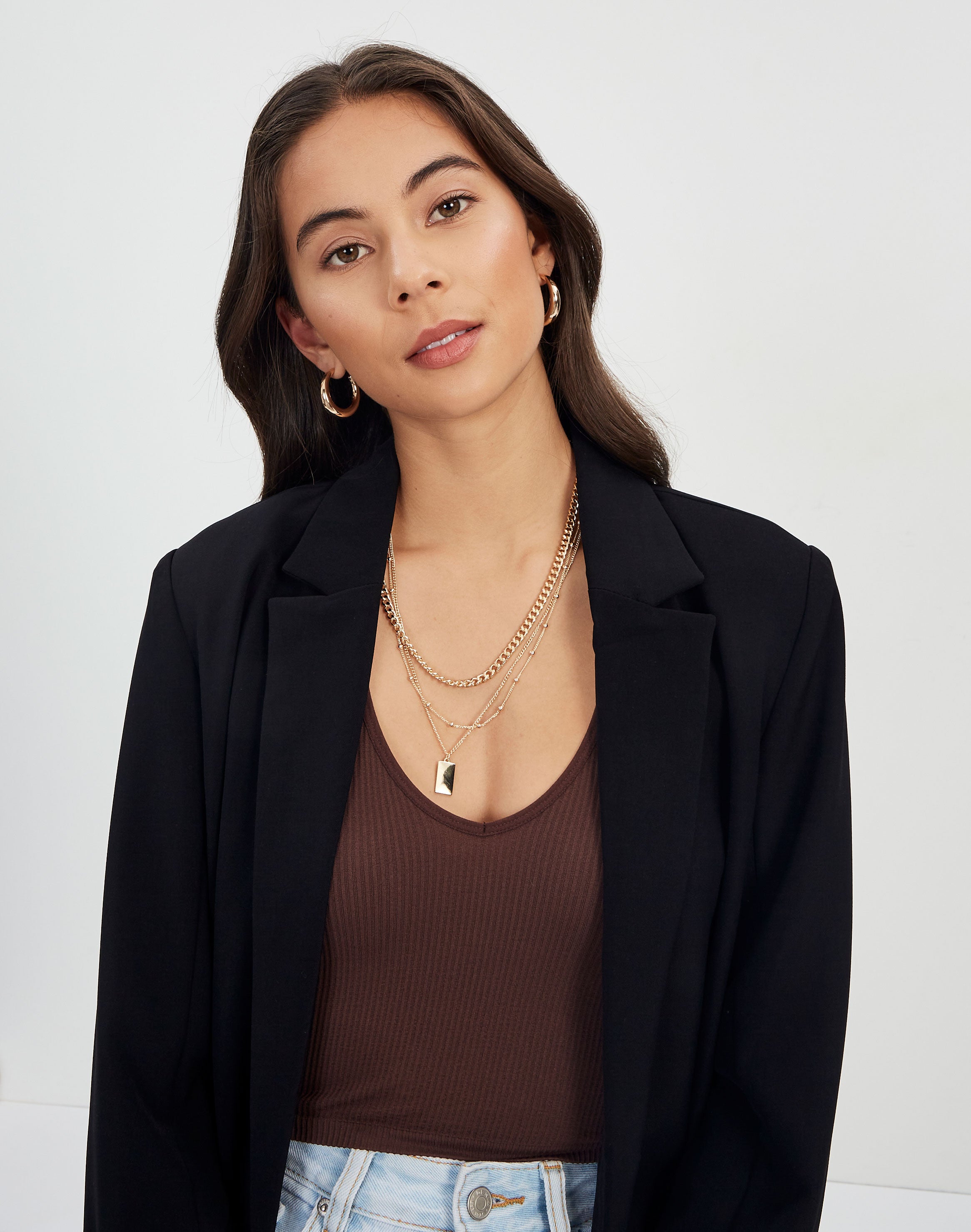Multi Chain Layered Necklace in 