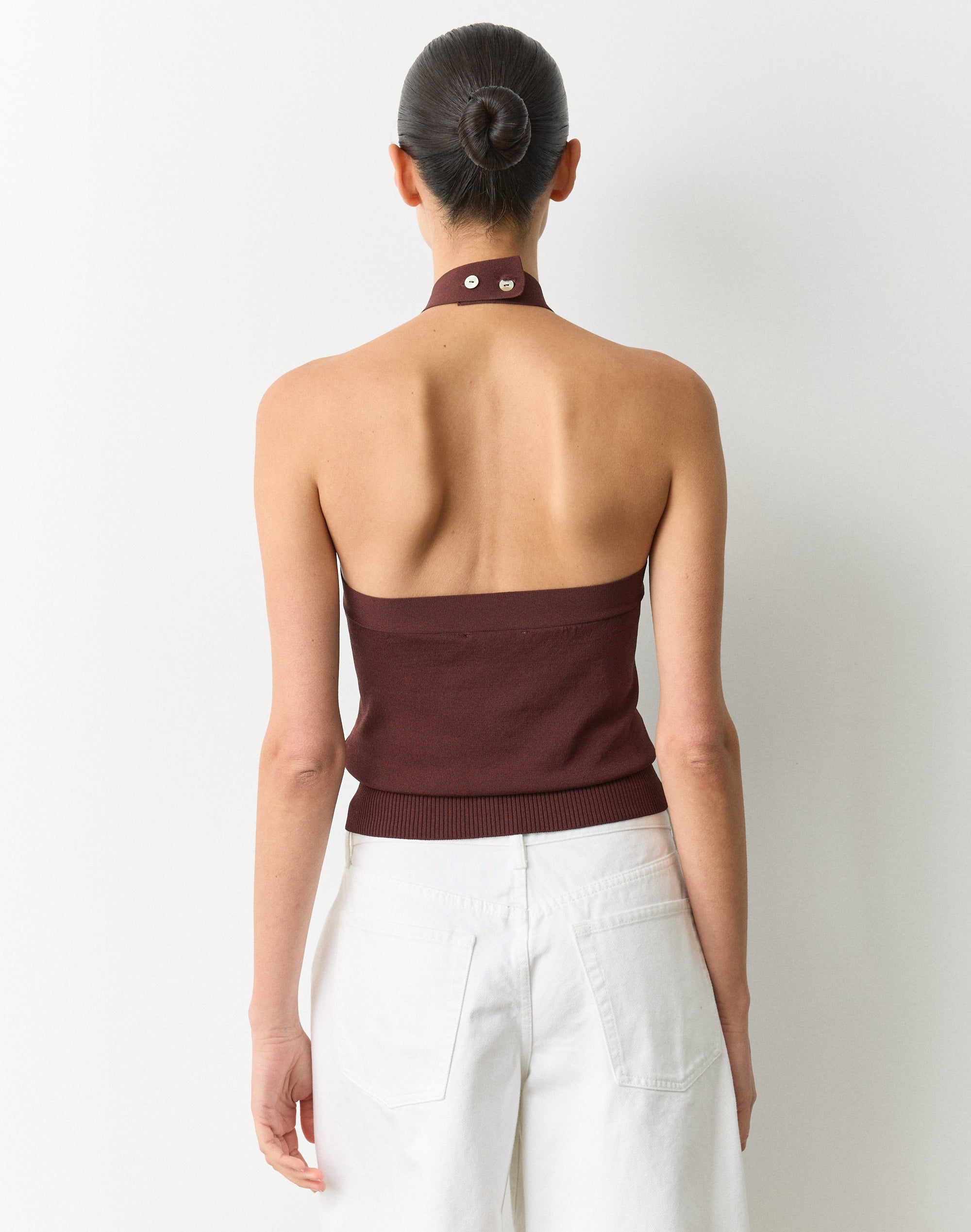 Cross Over Knit Halter Top in Coco Loco | Glassons