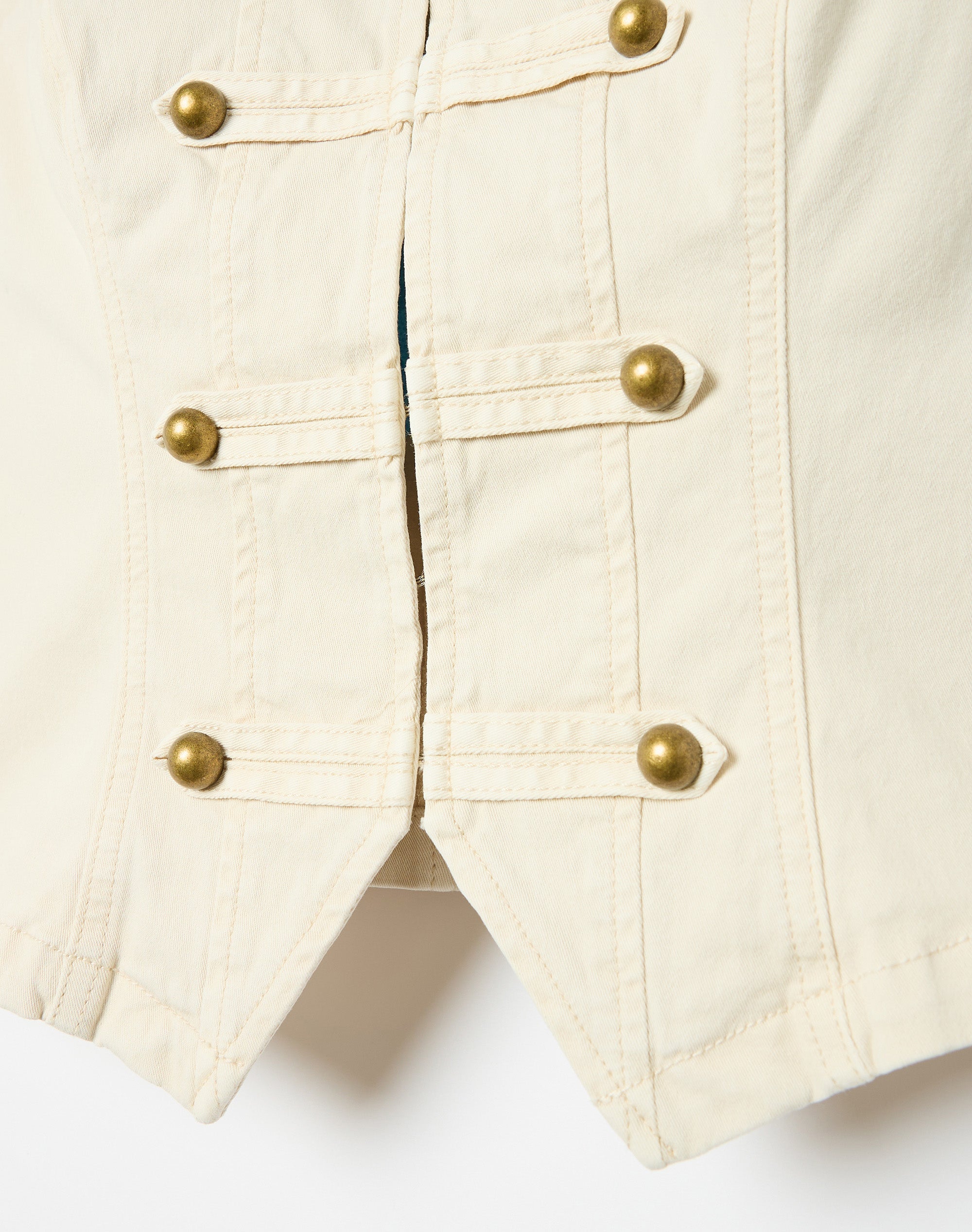 Denim Military Jacket in Oatmeal Wash | Glassons US