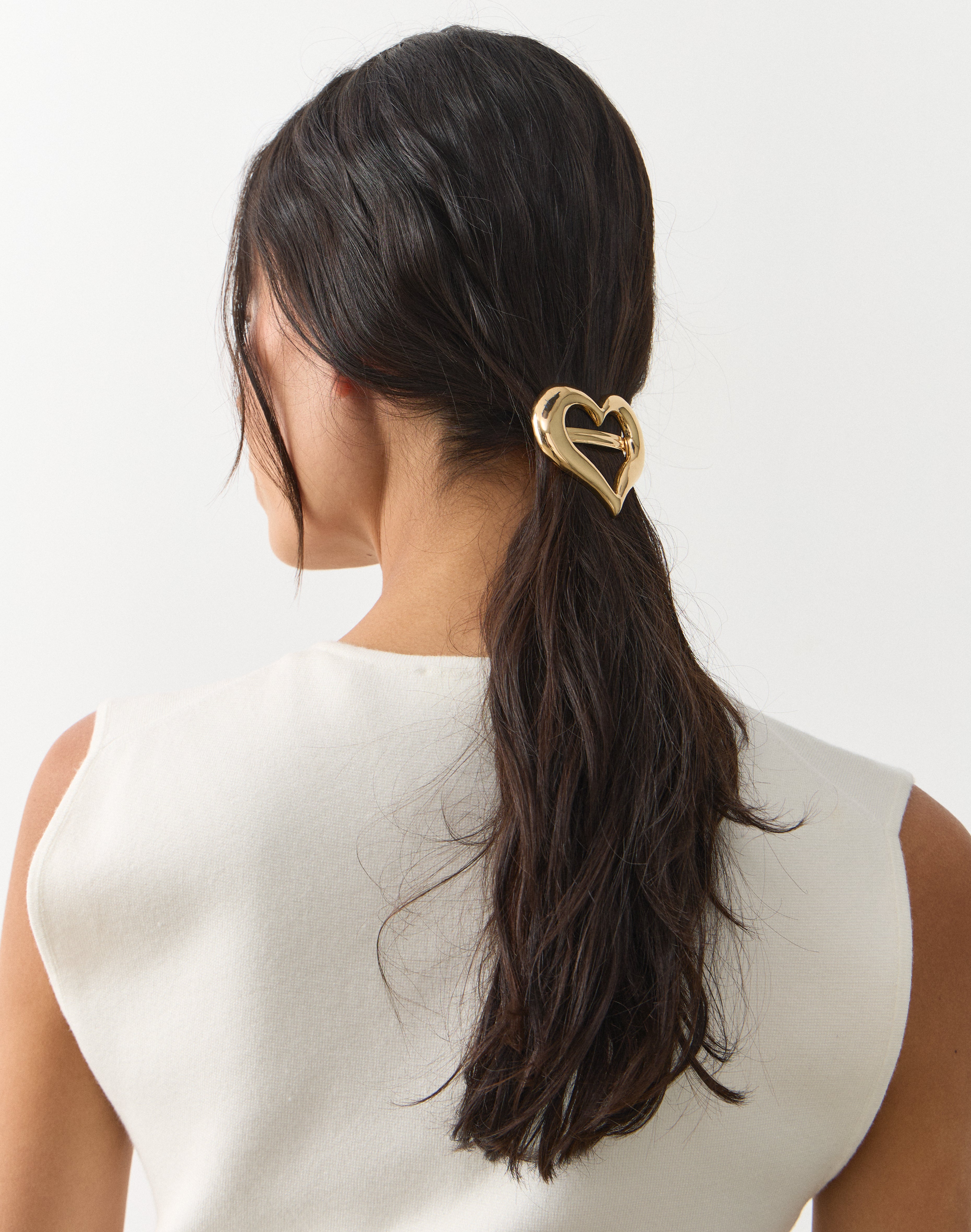 Elegant Gold Heart Hair Clip 2 Golden Hair Clip Heart 1 Rhinestone Hair Clip Gold Heart Hair Clip - Etsy main image 2