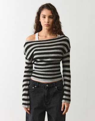 glassons one shoulder knit sweater dress Glassons Knit Off Shoulder Dress
