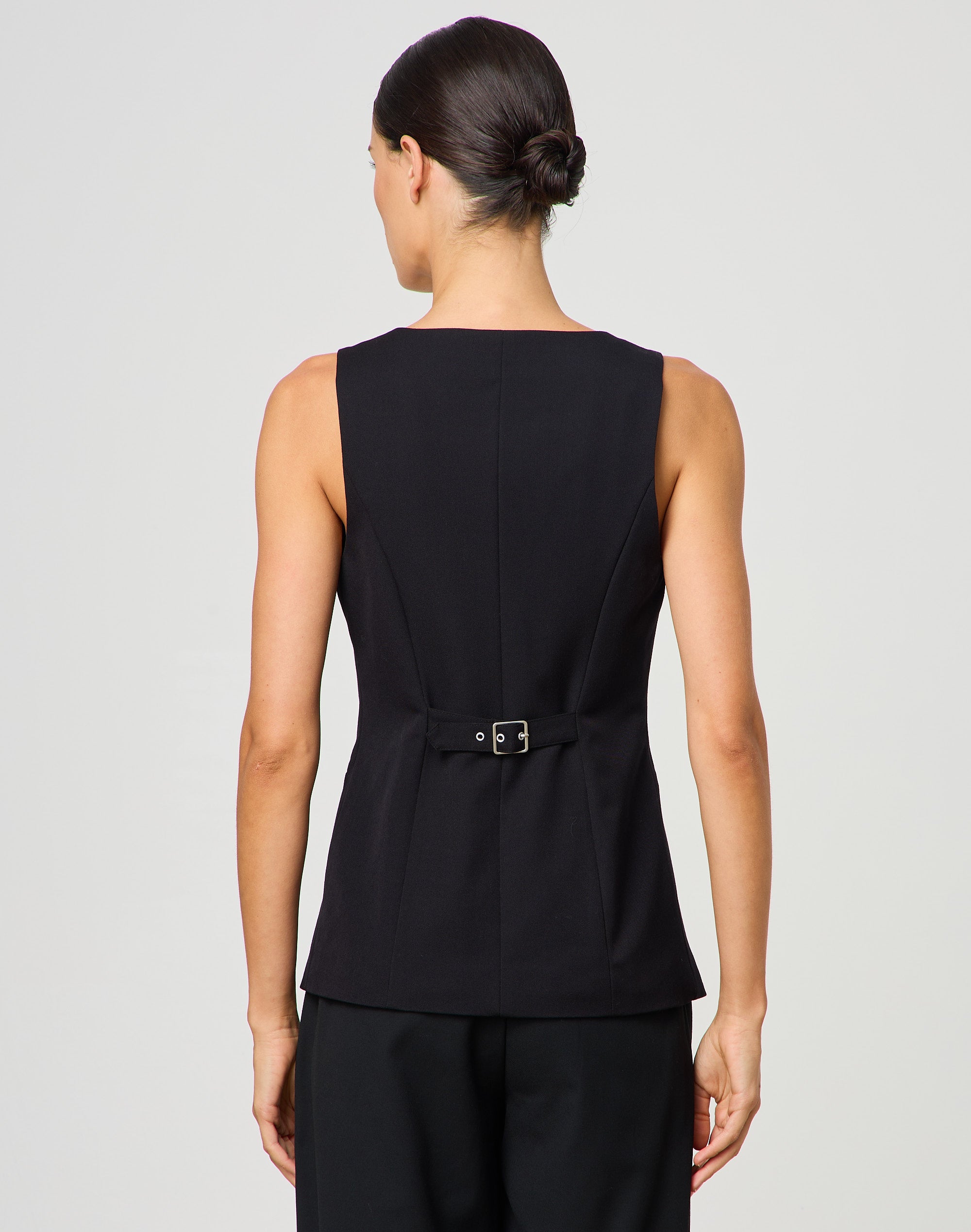 black dressy vest top