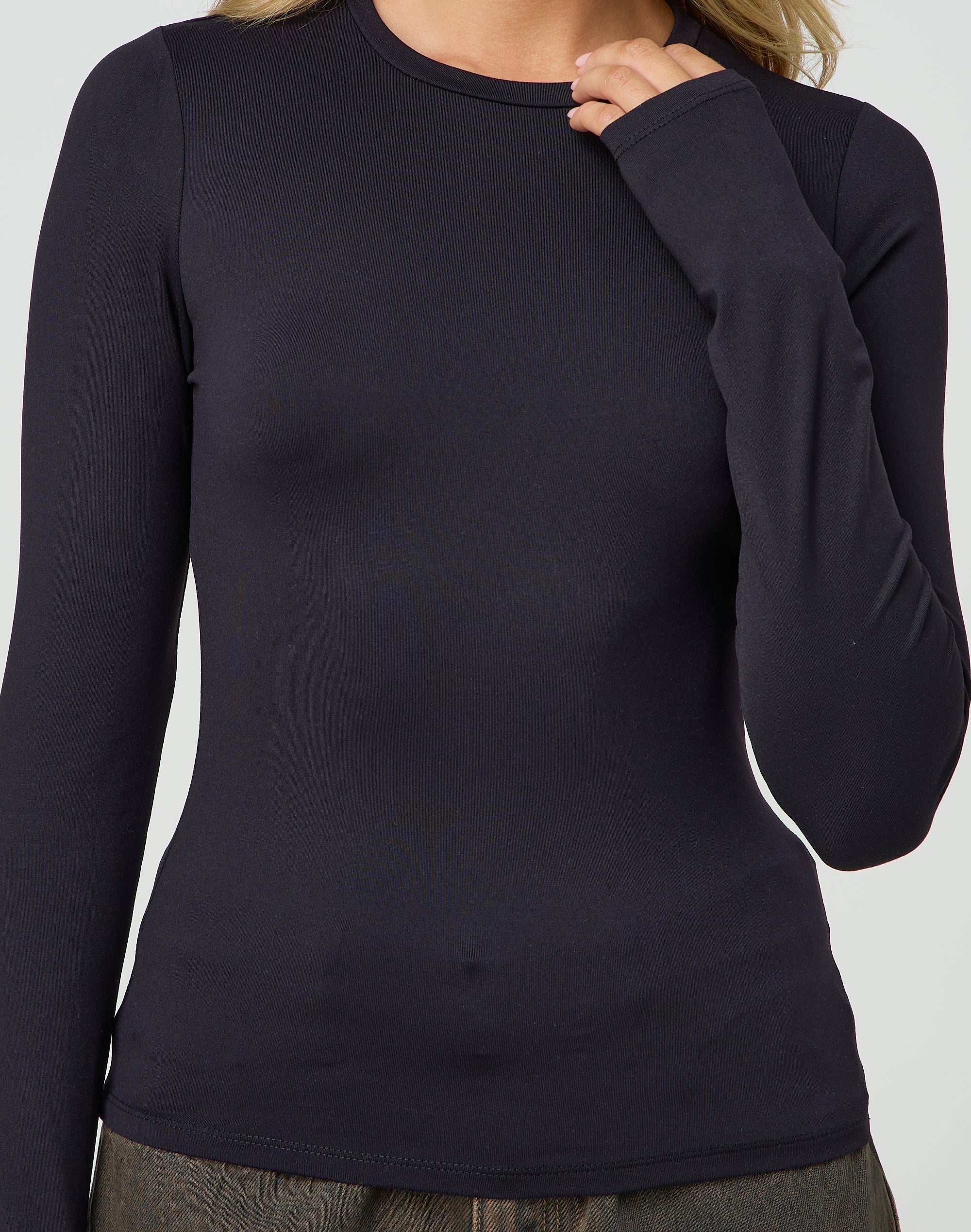 Supersoft Long Sleeve Top in Black | Glassons