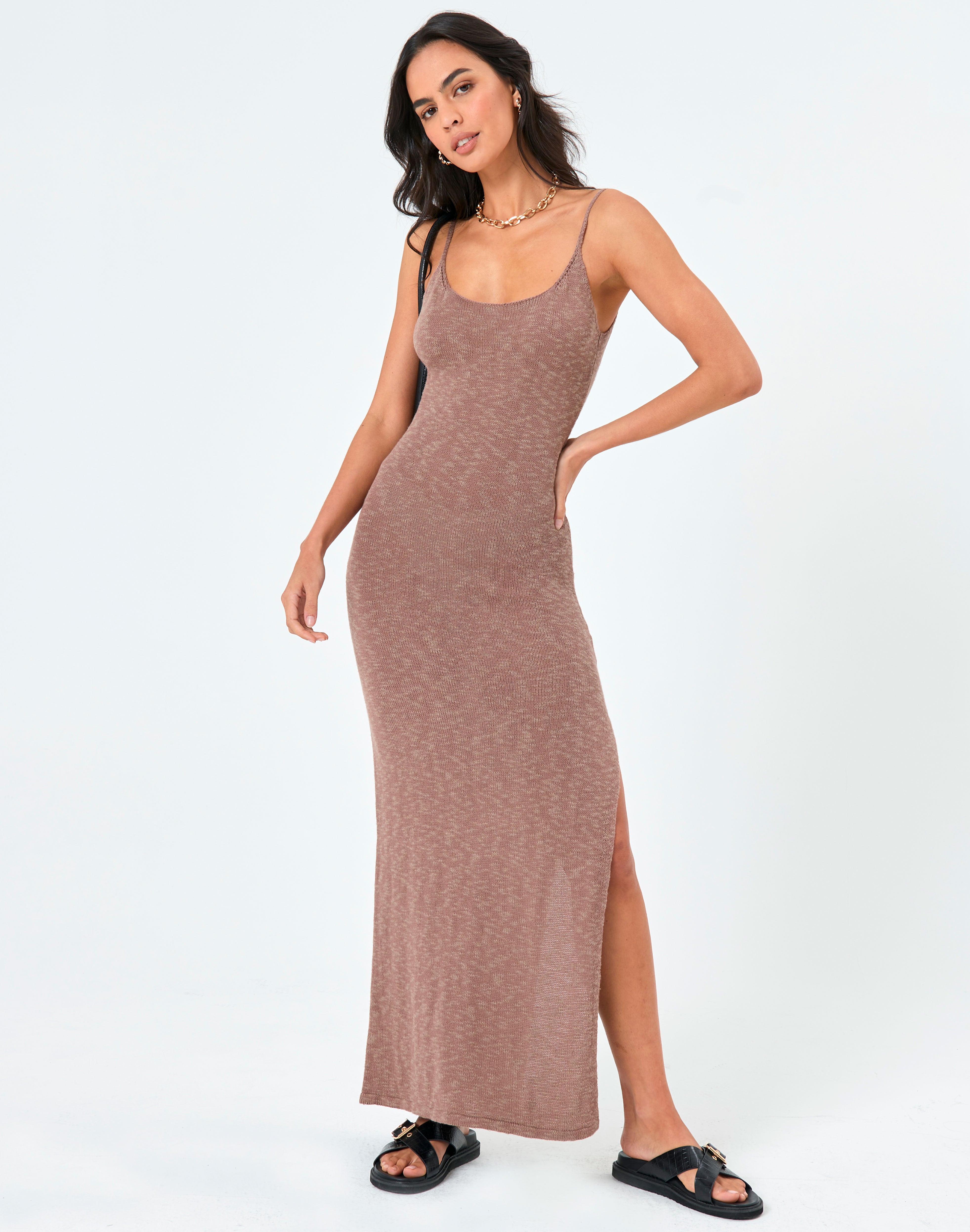 side split long dress