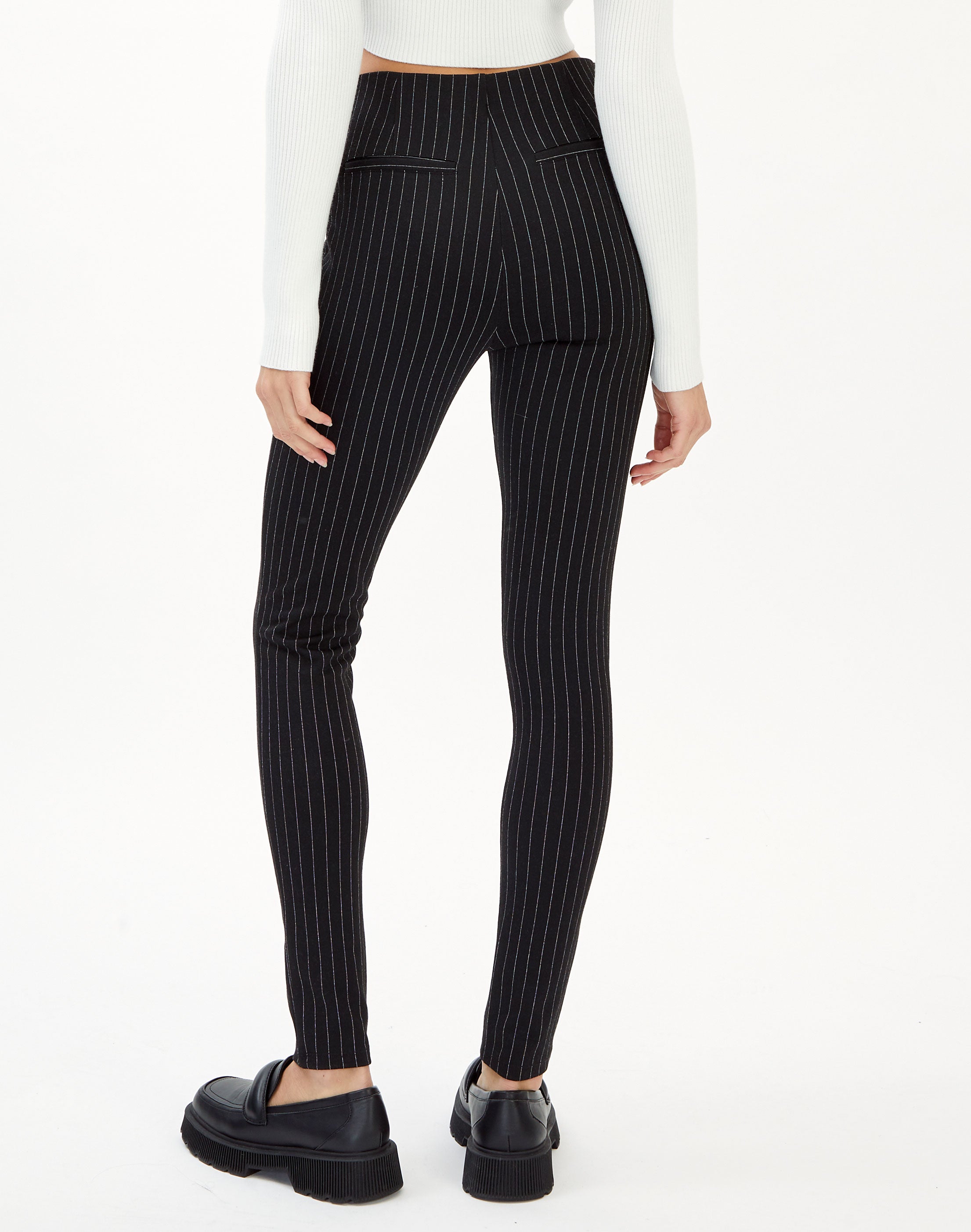 Pinstripe Slim-fit Ponte Pant in Stripe 